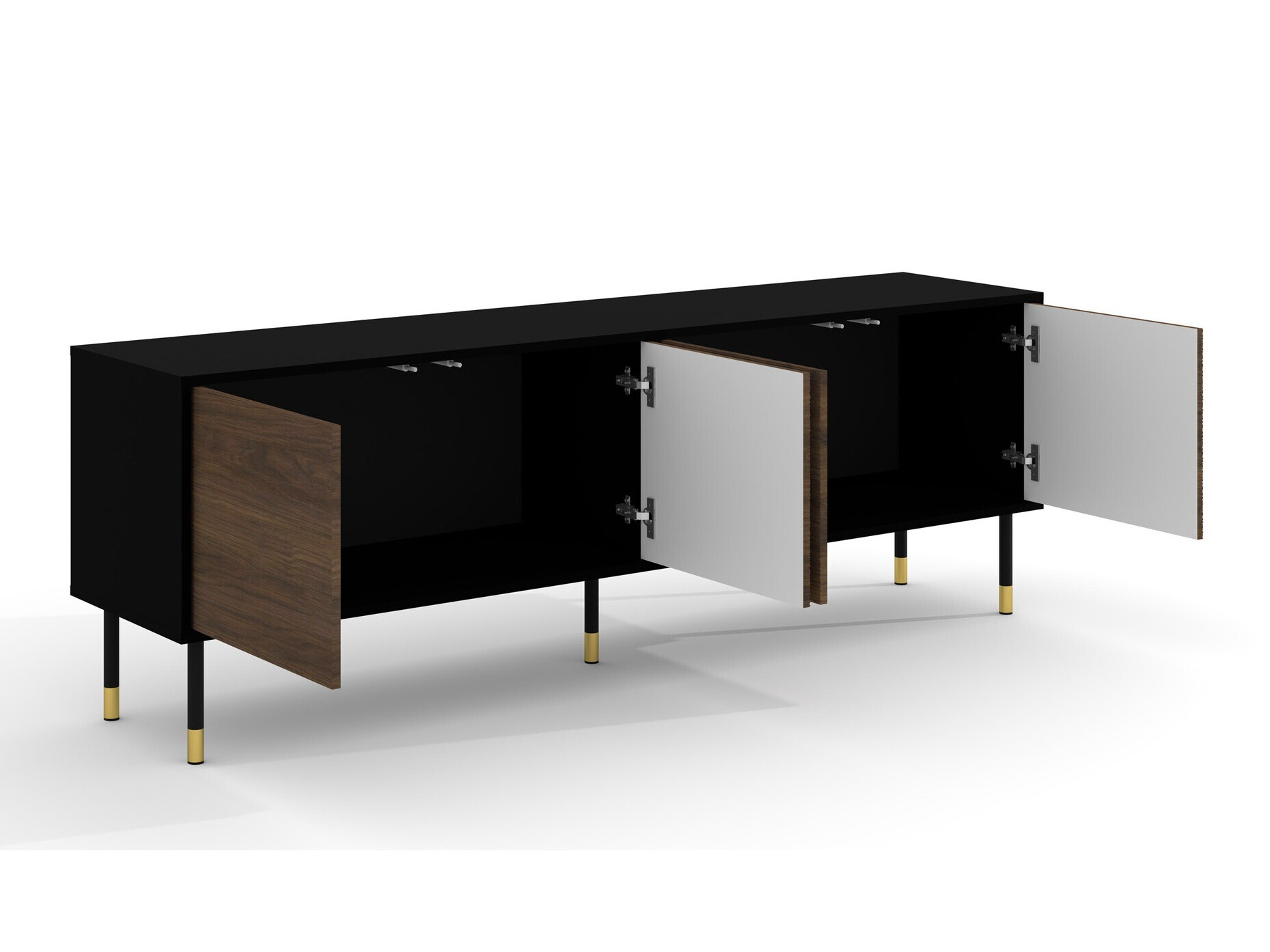 ТВ тумба Romtole 100 (Чёрный + Темный дуб)