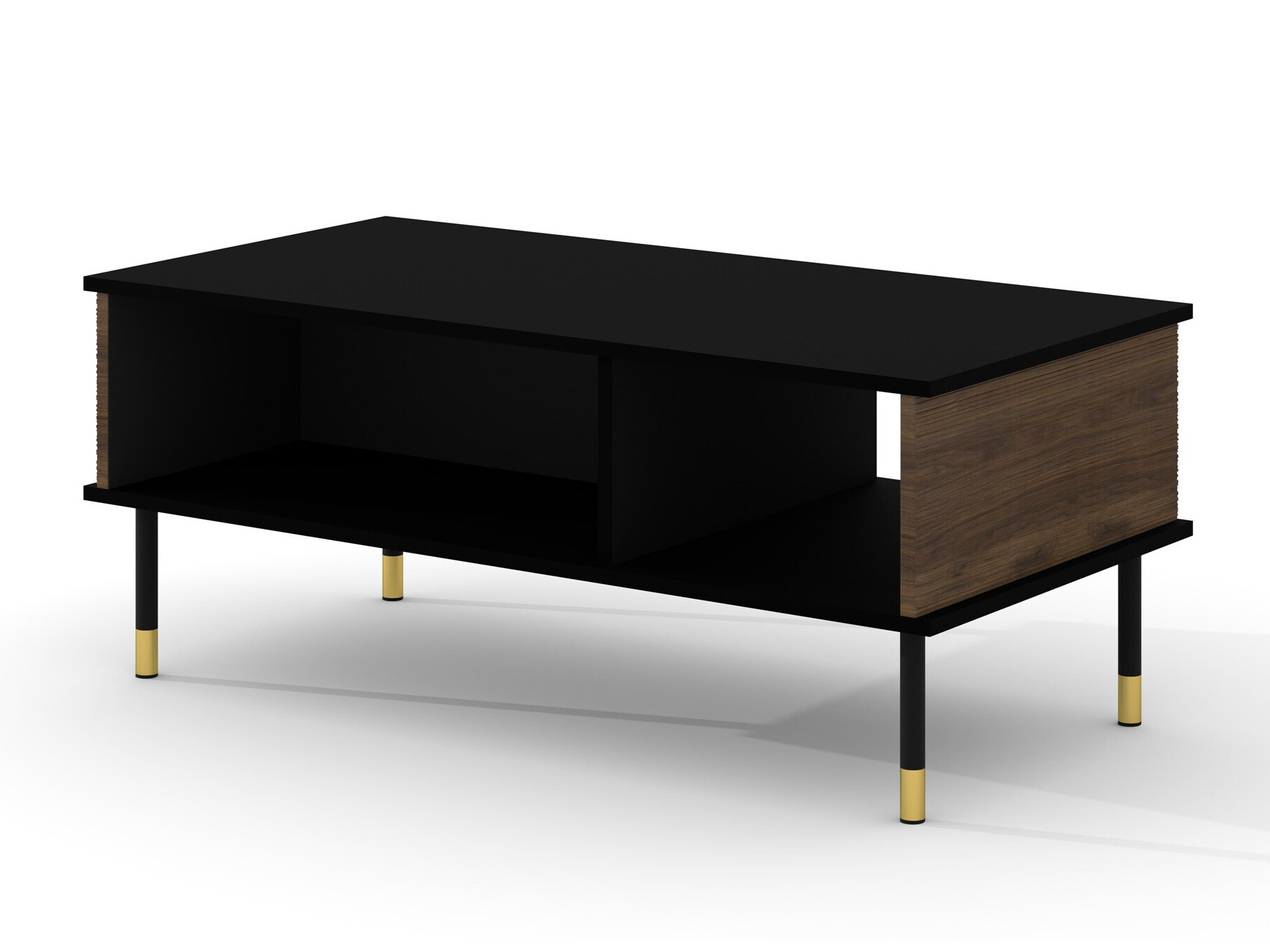 Журнальный столик Romtole 102 (Чёрный + Темный дуб)