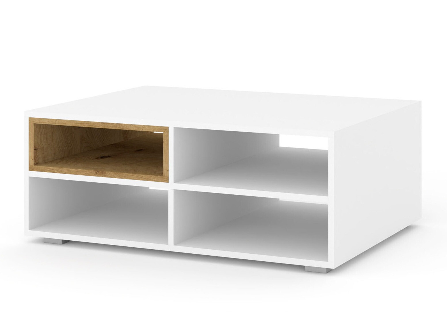 Žurnālu galdiņš Livorla 100 (Matēts balts + Artisan ozols)