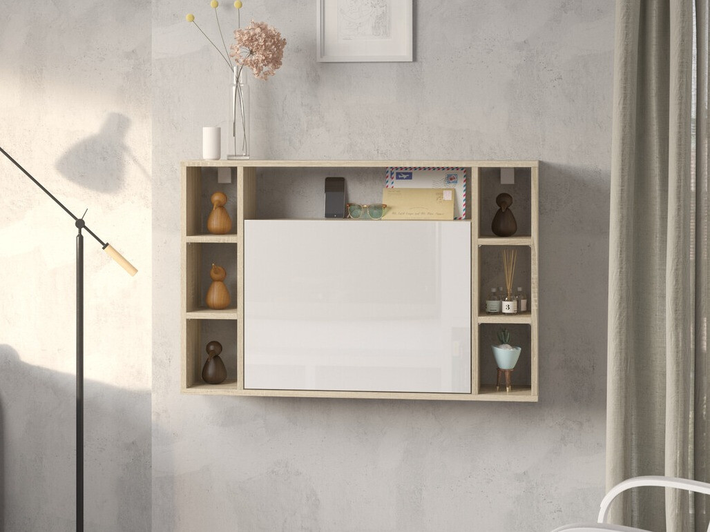 Rakstāmgalds Buffalo 129 (Sonomas ozols + Glancēts balts)