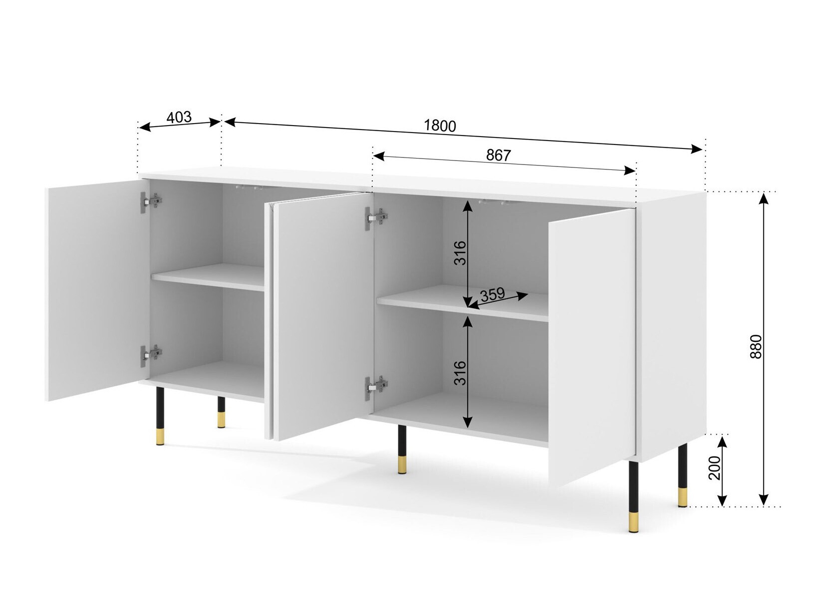 Skapis Teopha 101 (Melns + Riekstkoks)