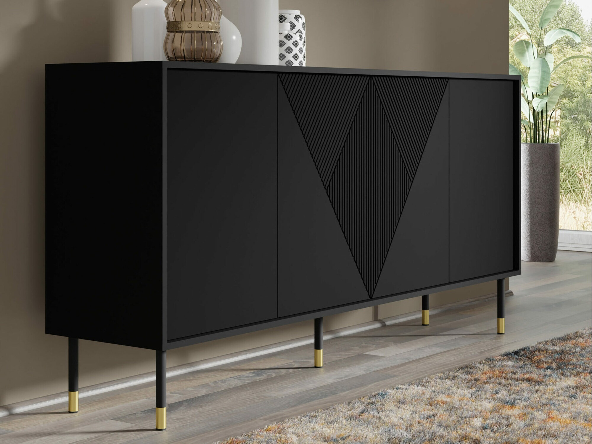 Skapis Teopha 101 (Melns)