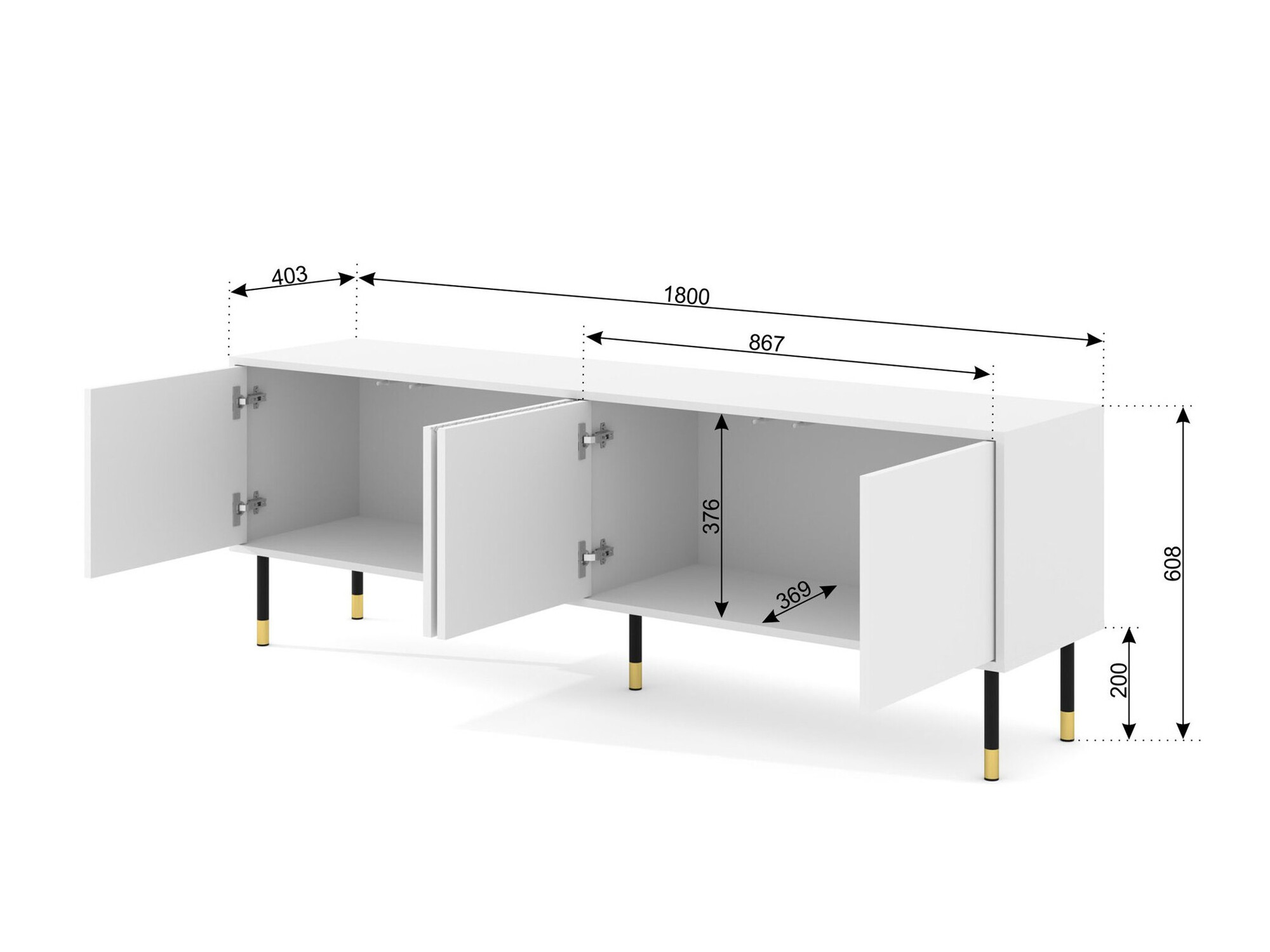 TV galds Teopha 100 (Melns + Riekstkoks)