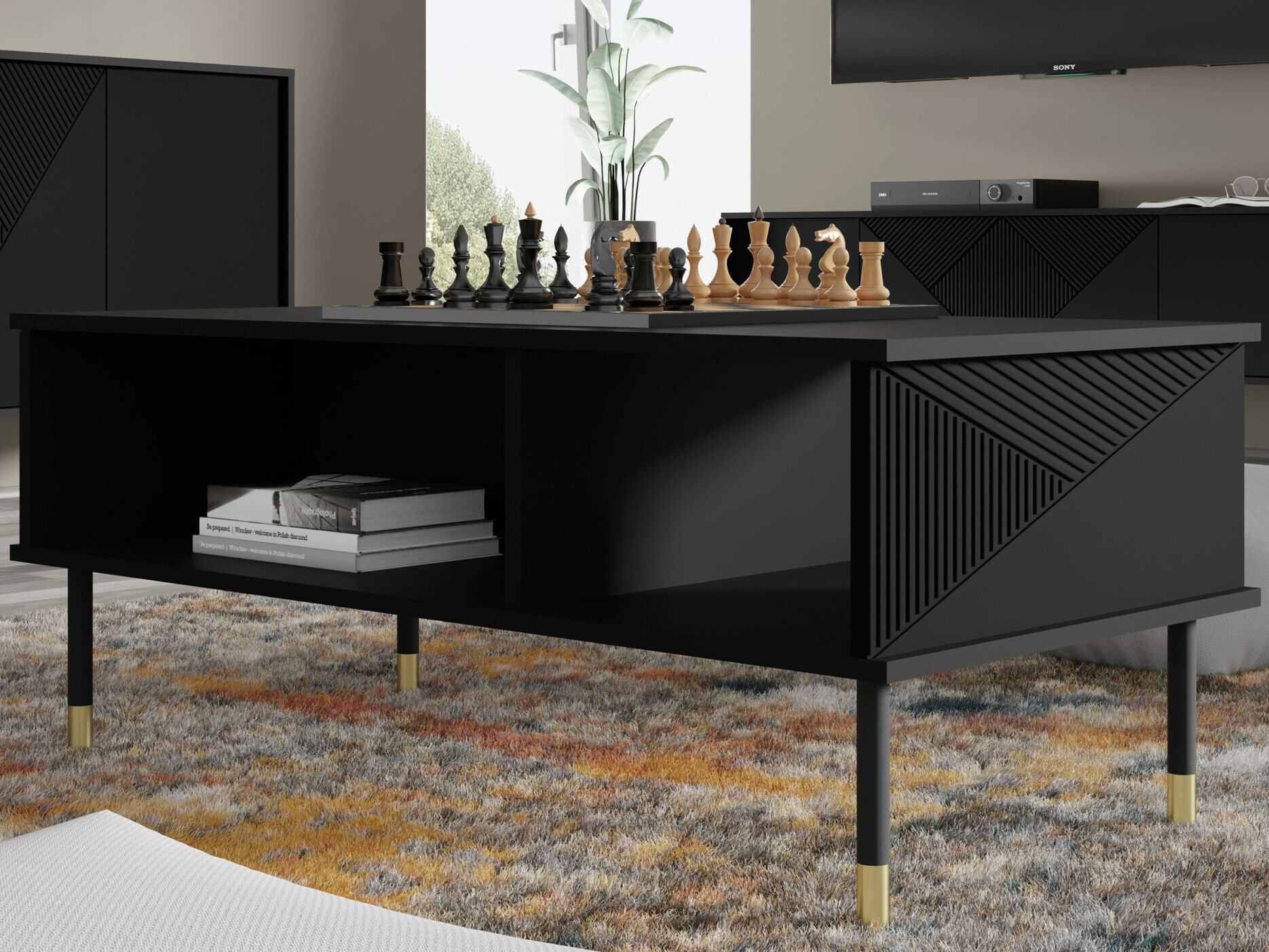 Žurnālu galdiņš Teopha 102 (Melns)