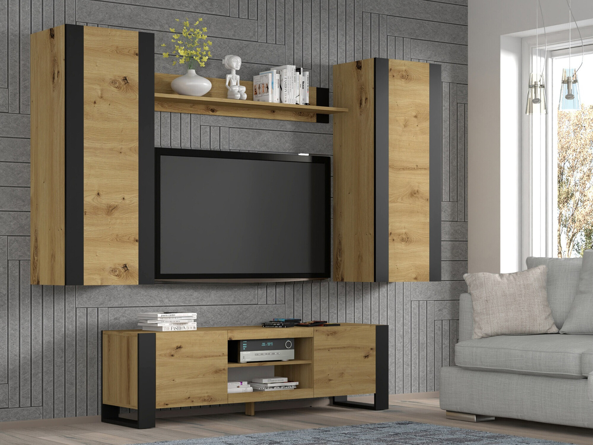 Настенная полка Tivtora 104 (Artisan дуб)