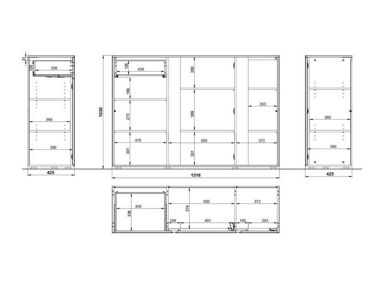 Kомод Sacramento 291 (Глянцевый Светло-серый + Navarra дуб)