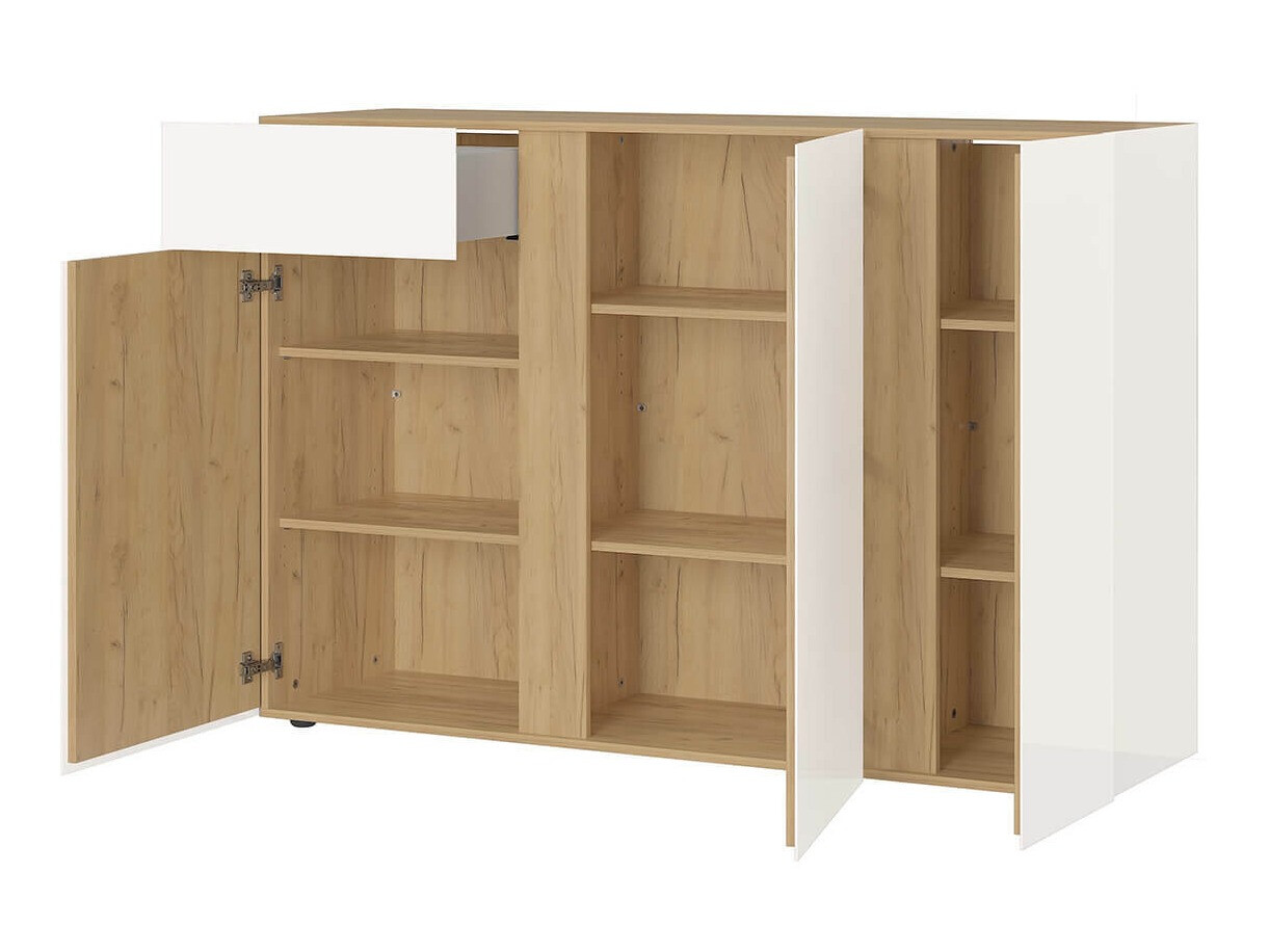 Kumode Sacramento 291 (Glancēts Gaiši pelēks + Navarra ozols)