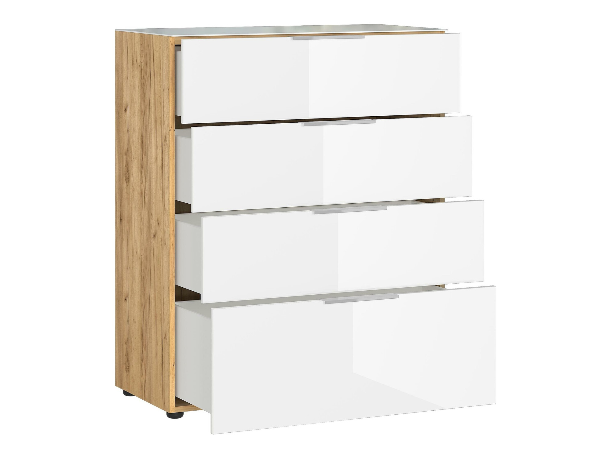 Kumode Sacramento 299 (Glancēts balts + Navarra ozols)