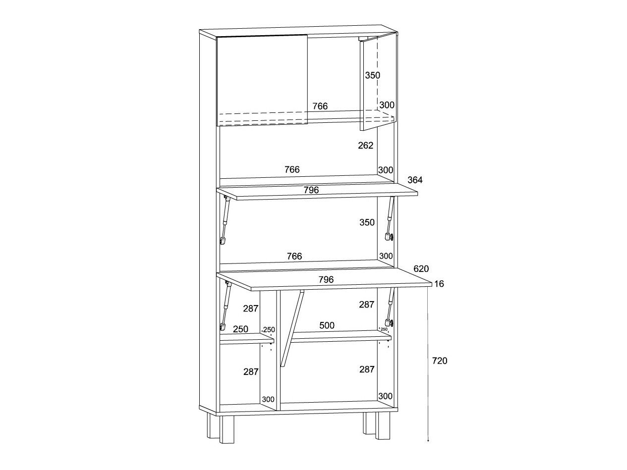 Plaukts Buffalo 145 (Matēts balts)