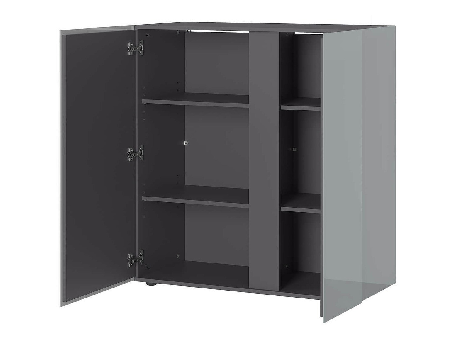 Skapis Sacramento 289 (Glancēts pelēks + Grafīts)