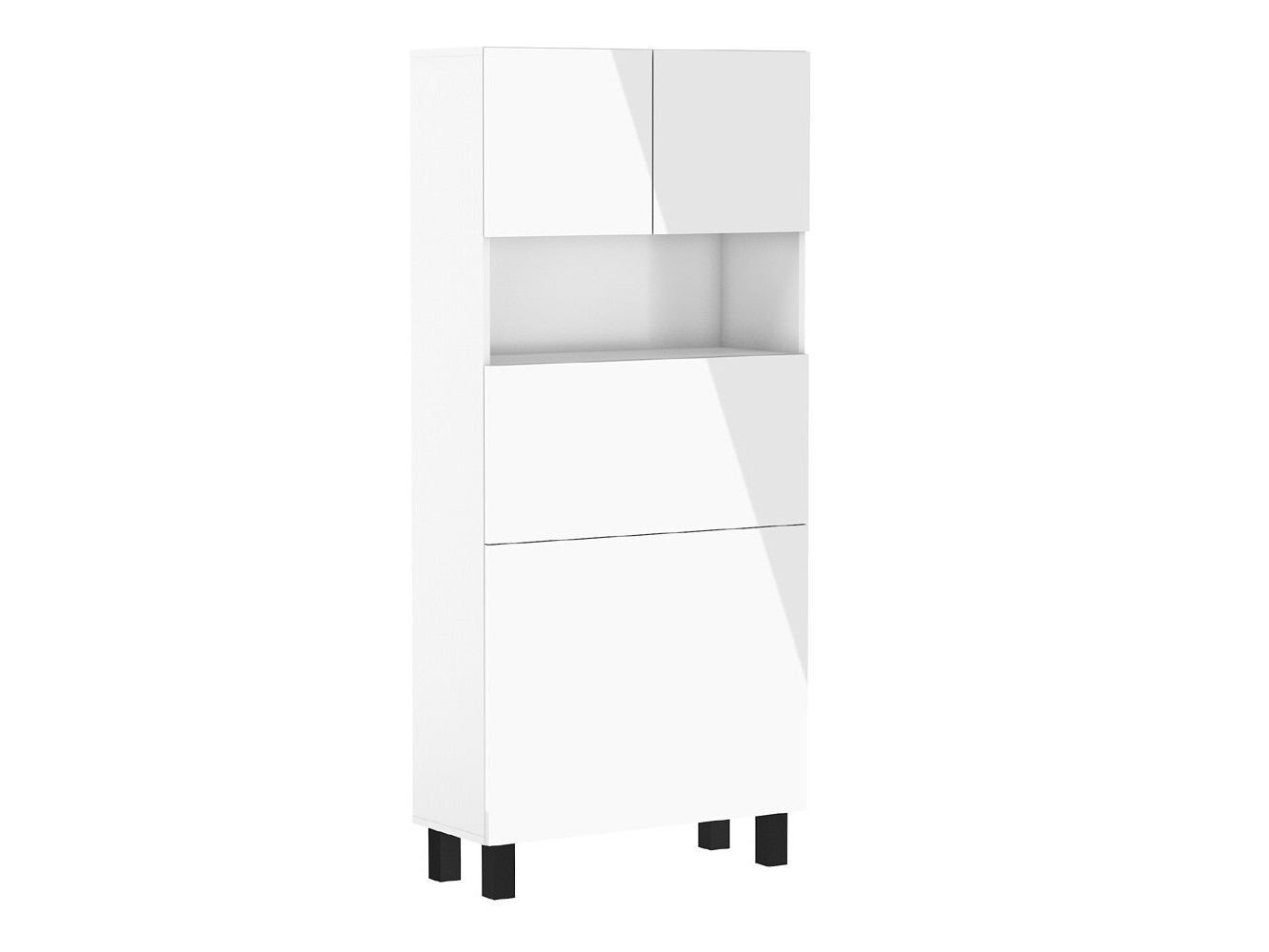 Стеллаж Buffalo 145 (Глянцевый белый + Матовый белый)