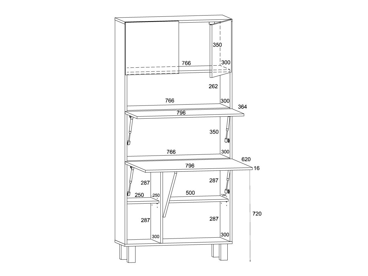 Стеллаж Buffalo 145 (Глянцевый белый + Сонома Дуб)