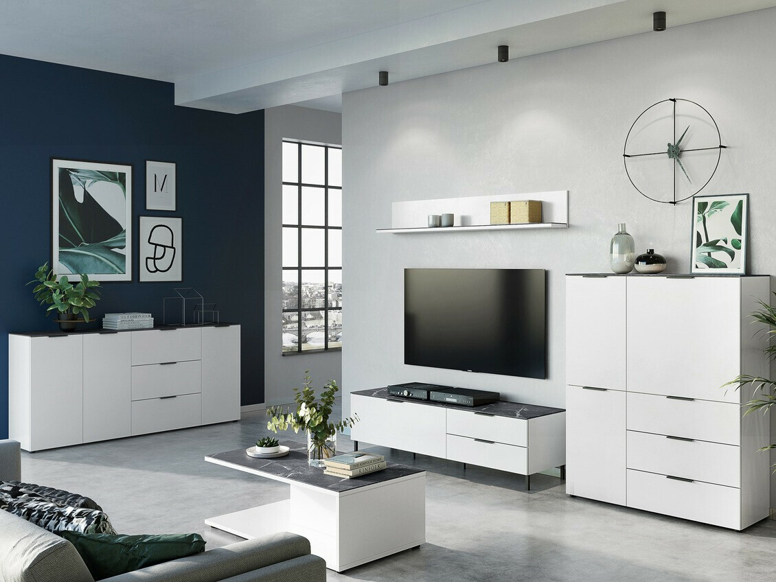 Журнальный столик Revteno 109 (Белый + Черный мрамор)