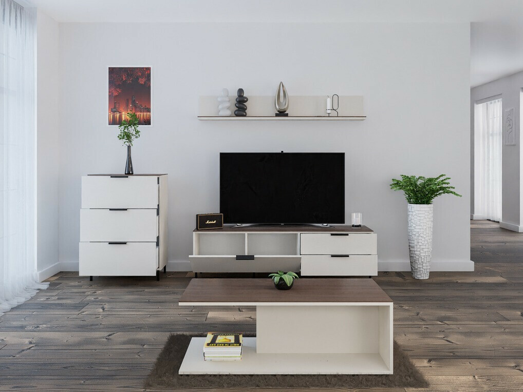 Žurnālu galdiņš Revteno 109 (Gaiši pelēks+ Rieksts)