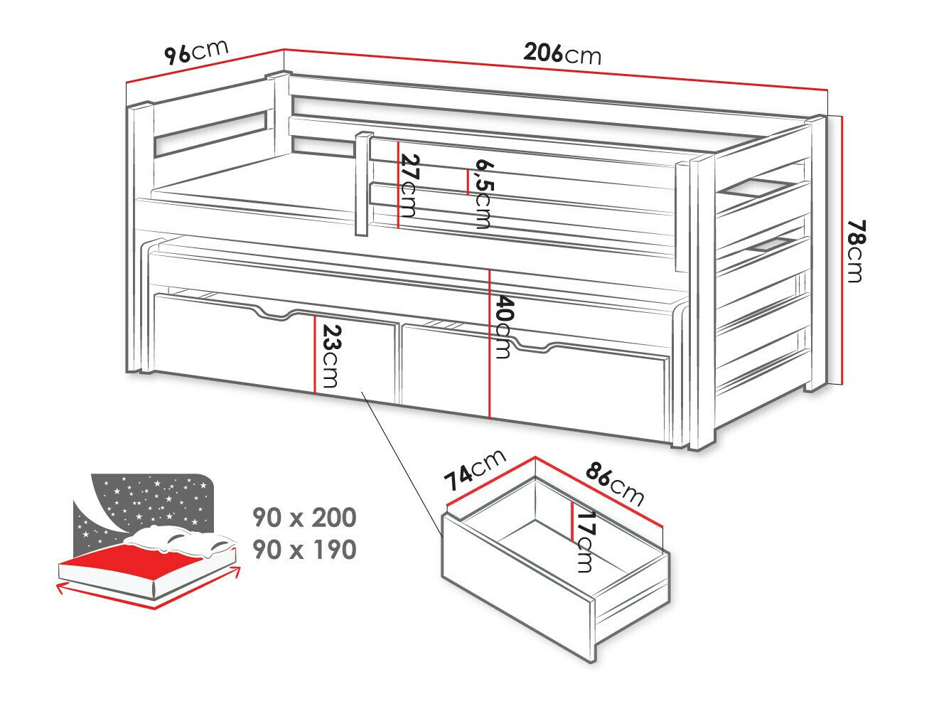 Кровать Vista 113 (Серый)