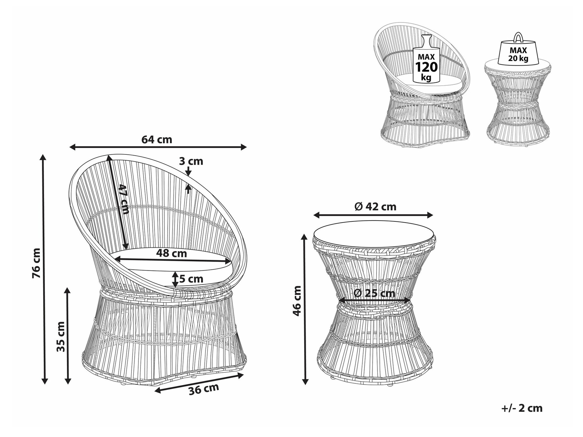 Садовый комплект Berwyn 1840 (Белый)