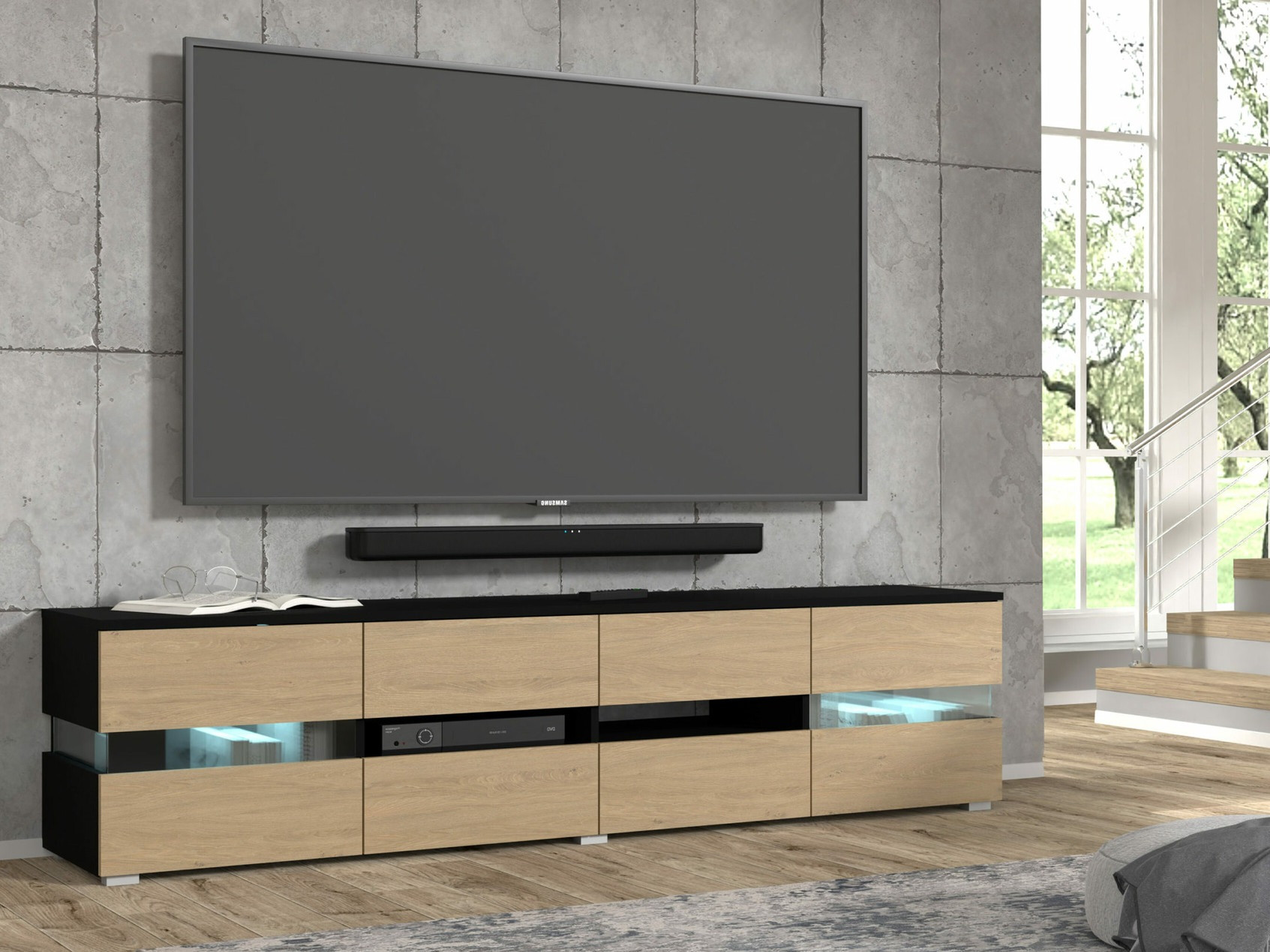 TV galds Buffalo 146 (Melns + Ozols)