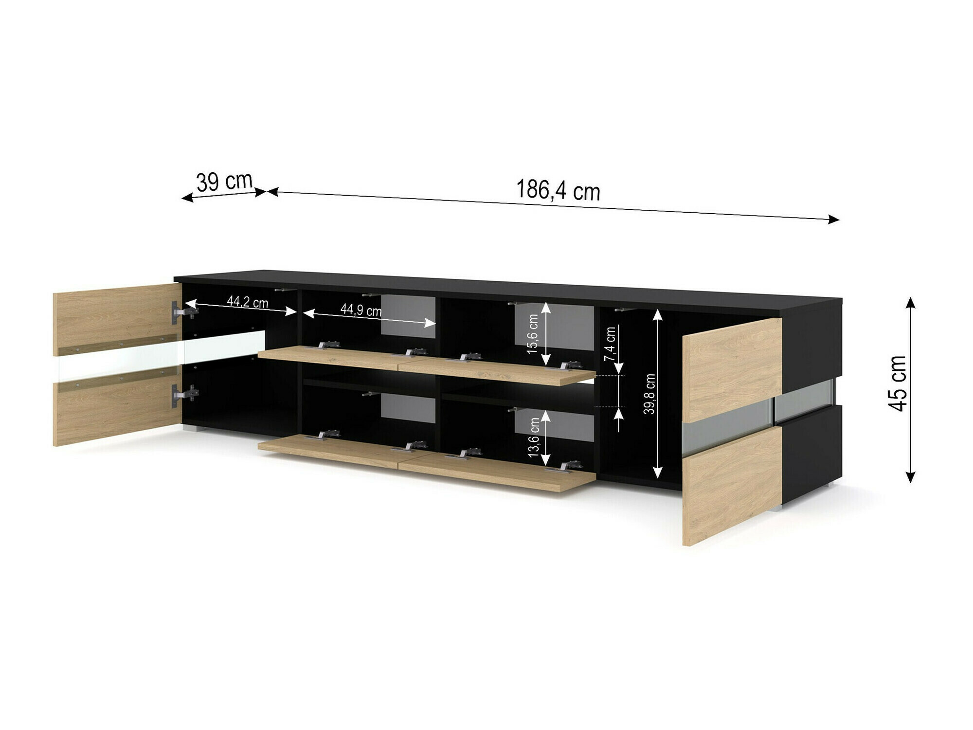 TV galds Buffalo 146 (Melns + Ozols)