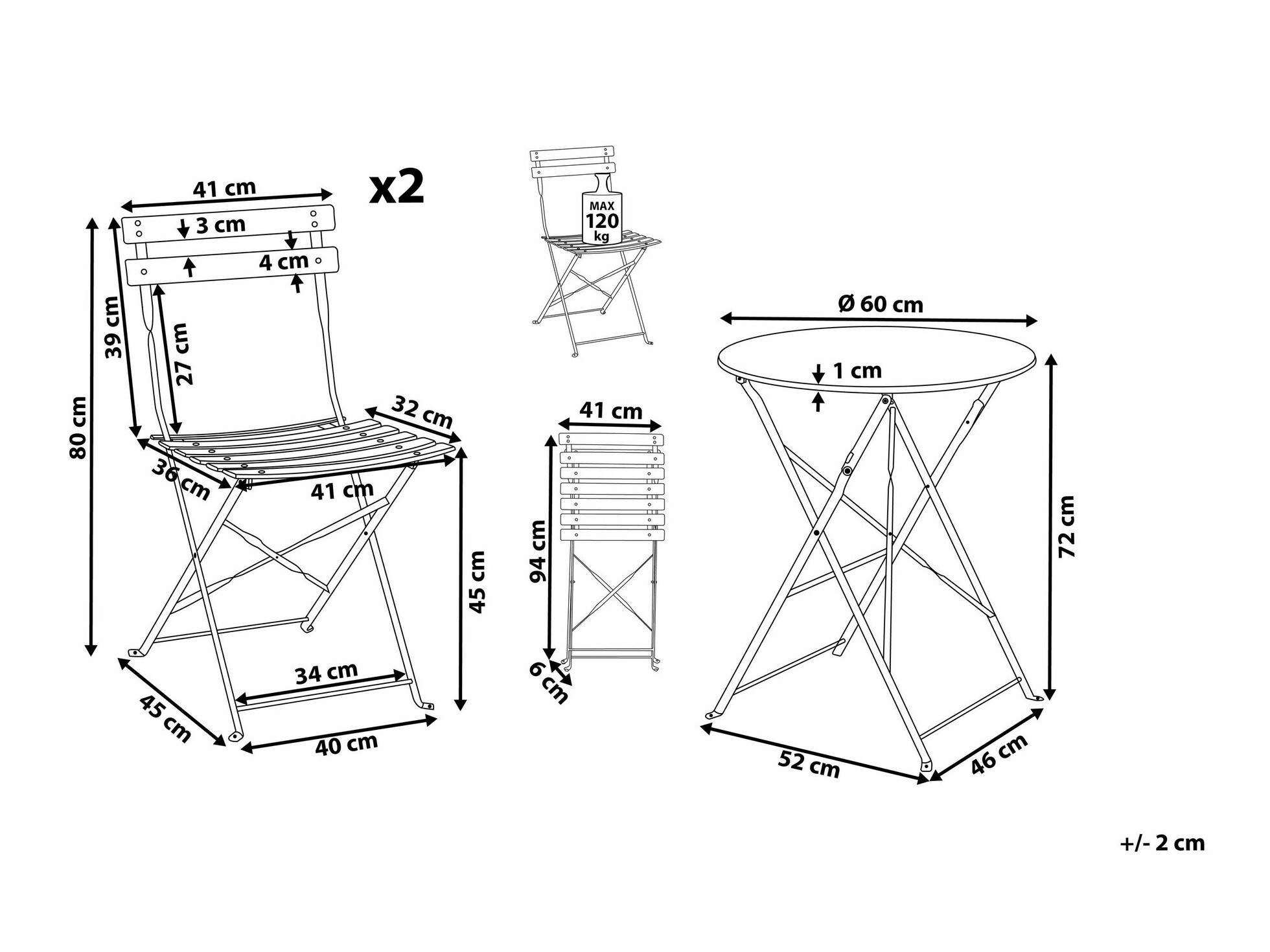 Balkona komplekts Berwyn 1841 (Coral)