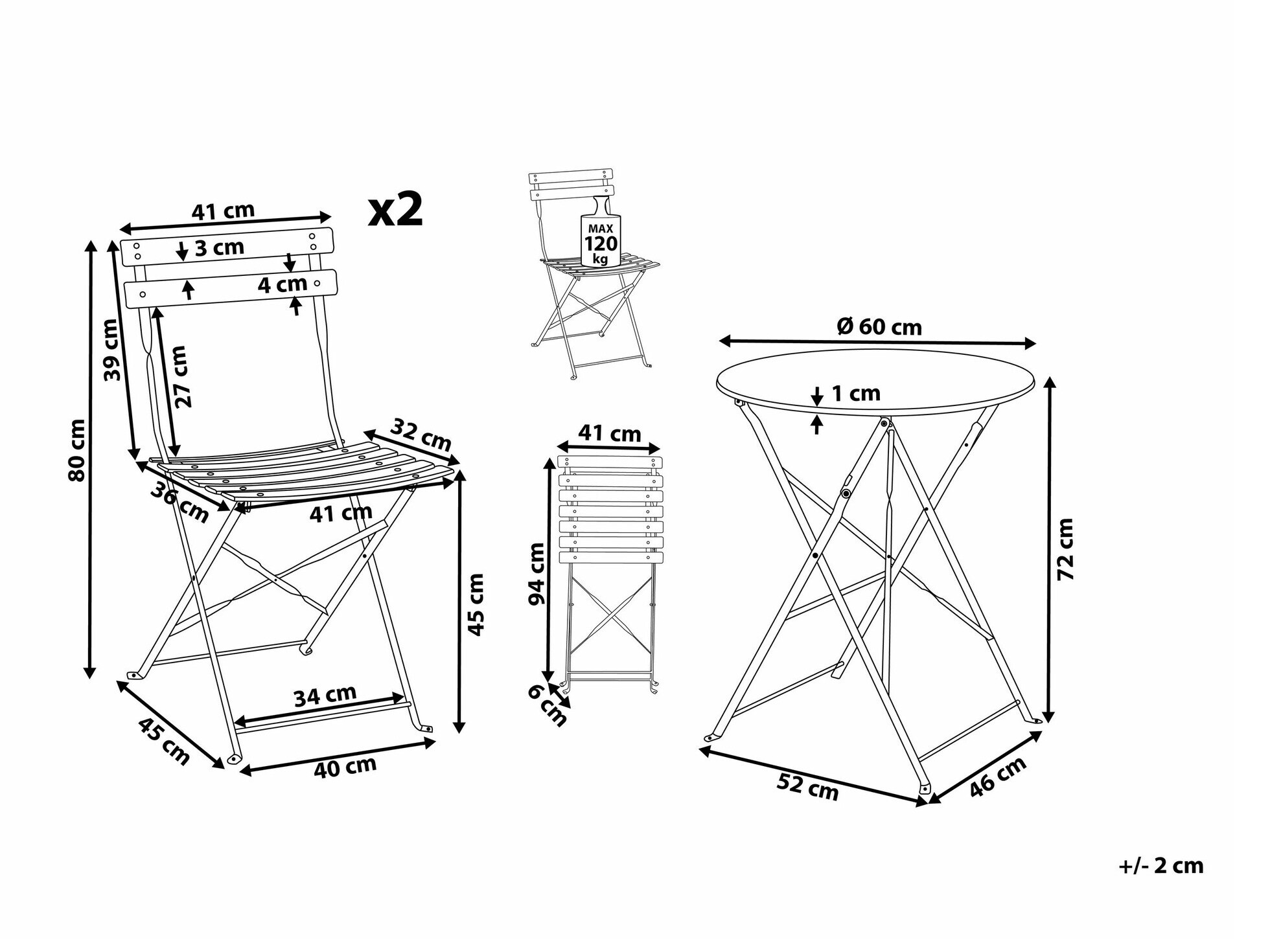 Balkona komplekts Berwyn 1841 (Dzeltens)
