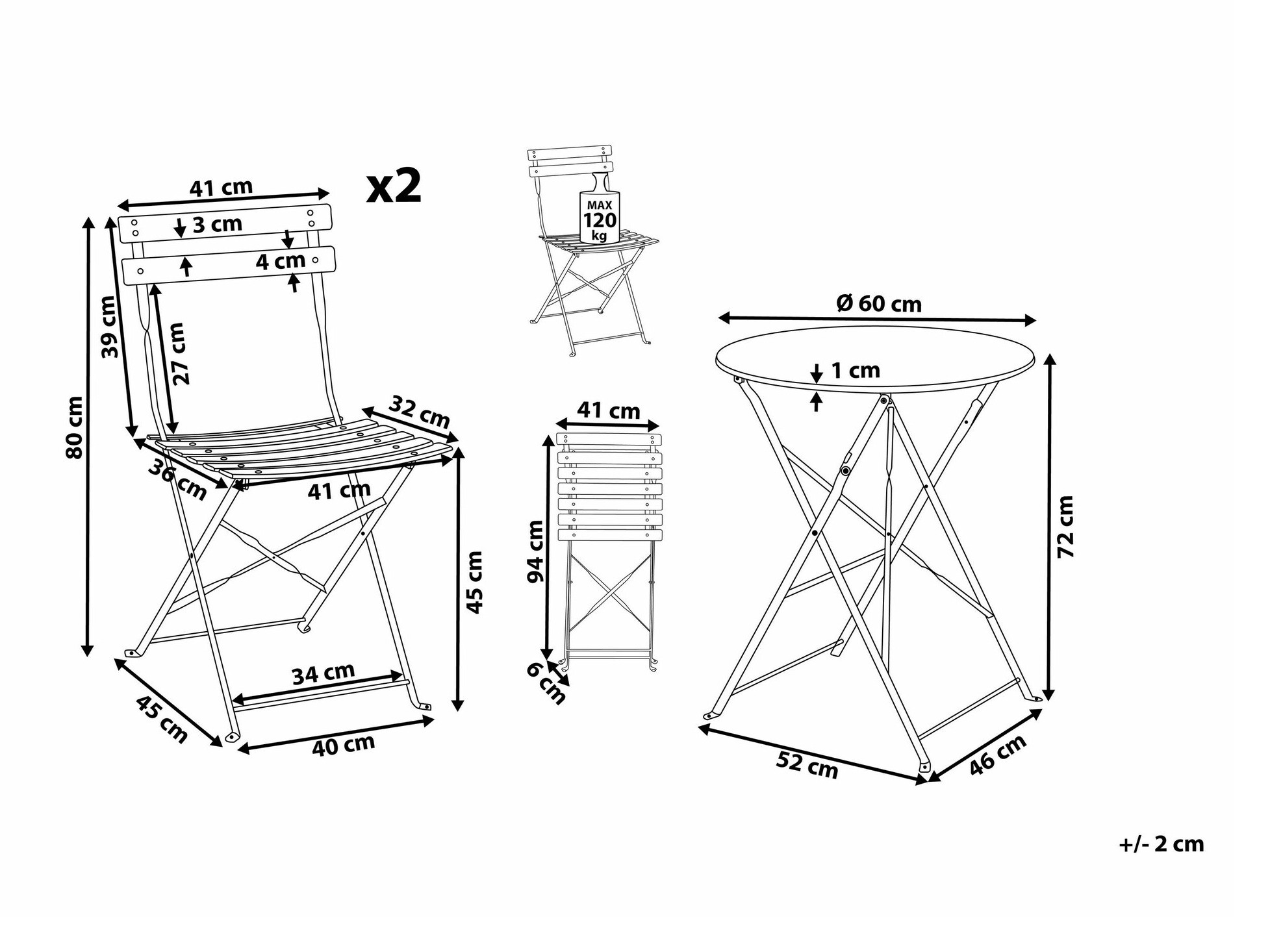 Balkona komplekts Berwyn 1841 (Pelēks)