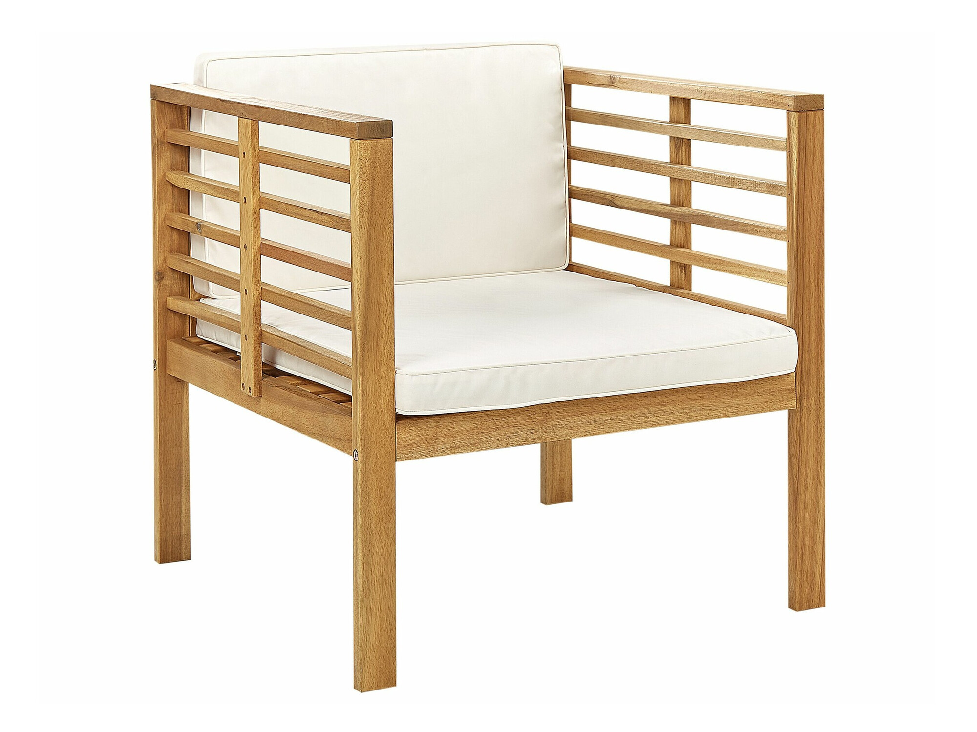 Dārza mēbeļu komplekts Berwyn 1847 (Balts + Gaišs koks)