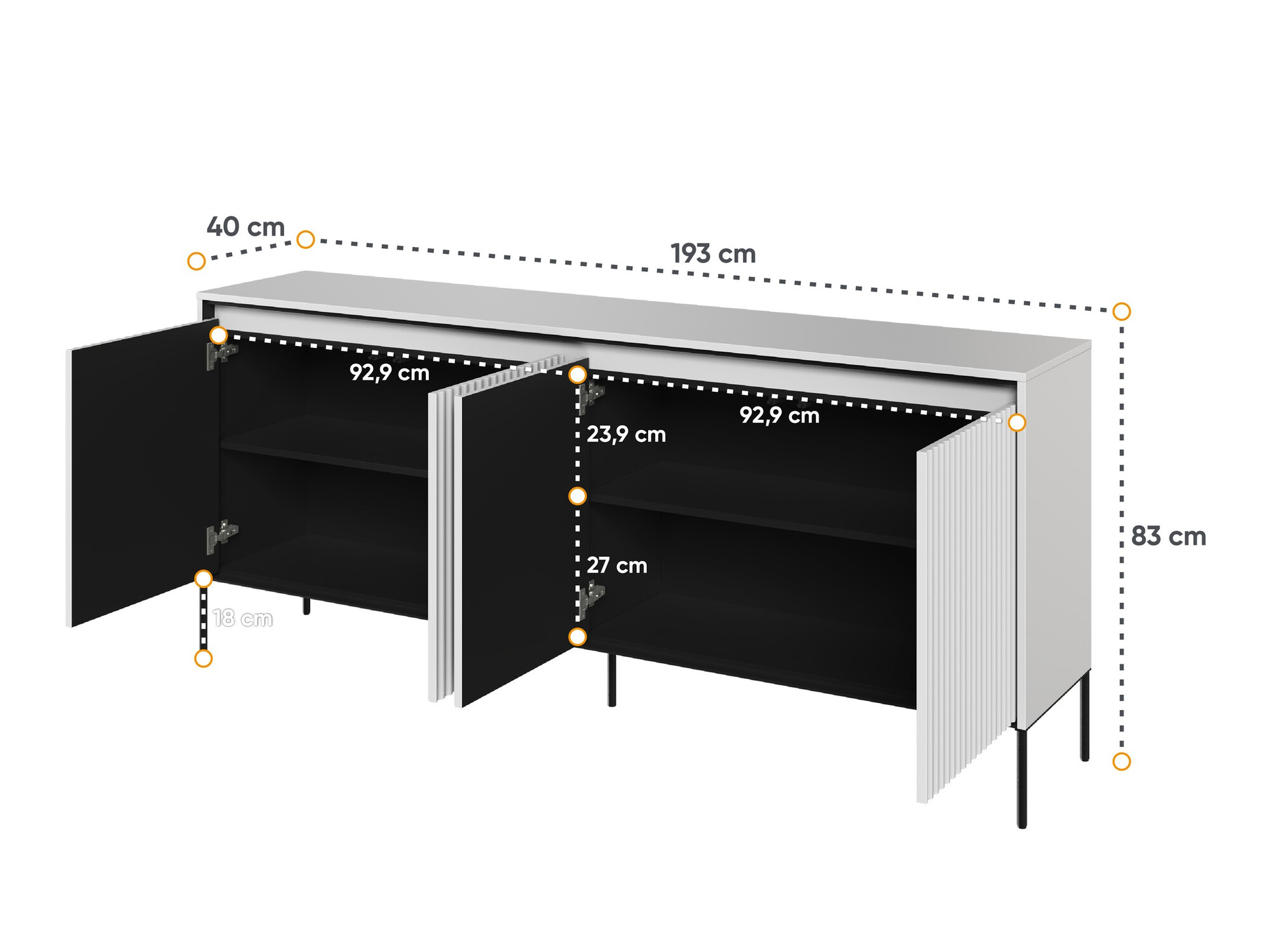 Skapis Fernolu 103 (Balts + Melns)