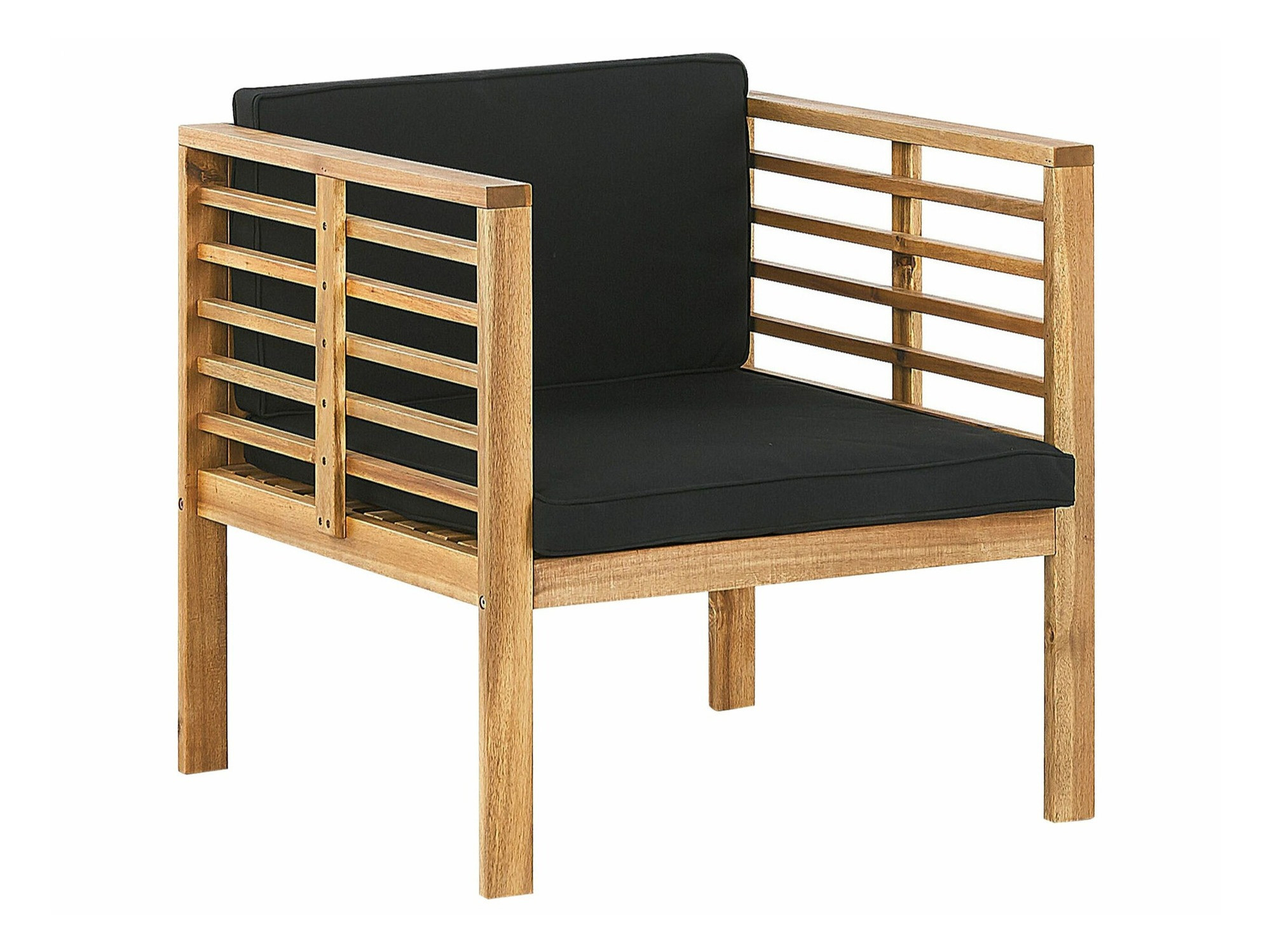 Dārza mēbeļu komplekts Berwyn 1847 (Melns + Gaišs koks)