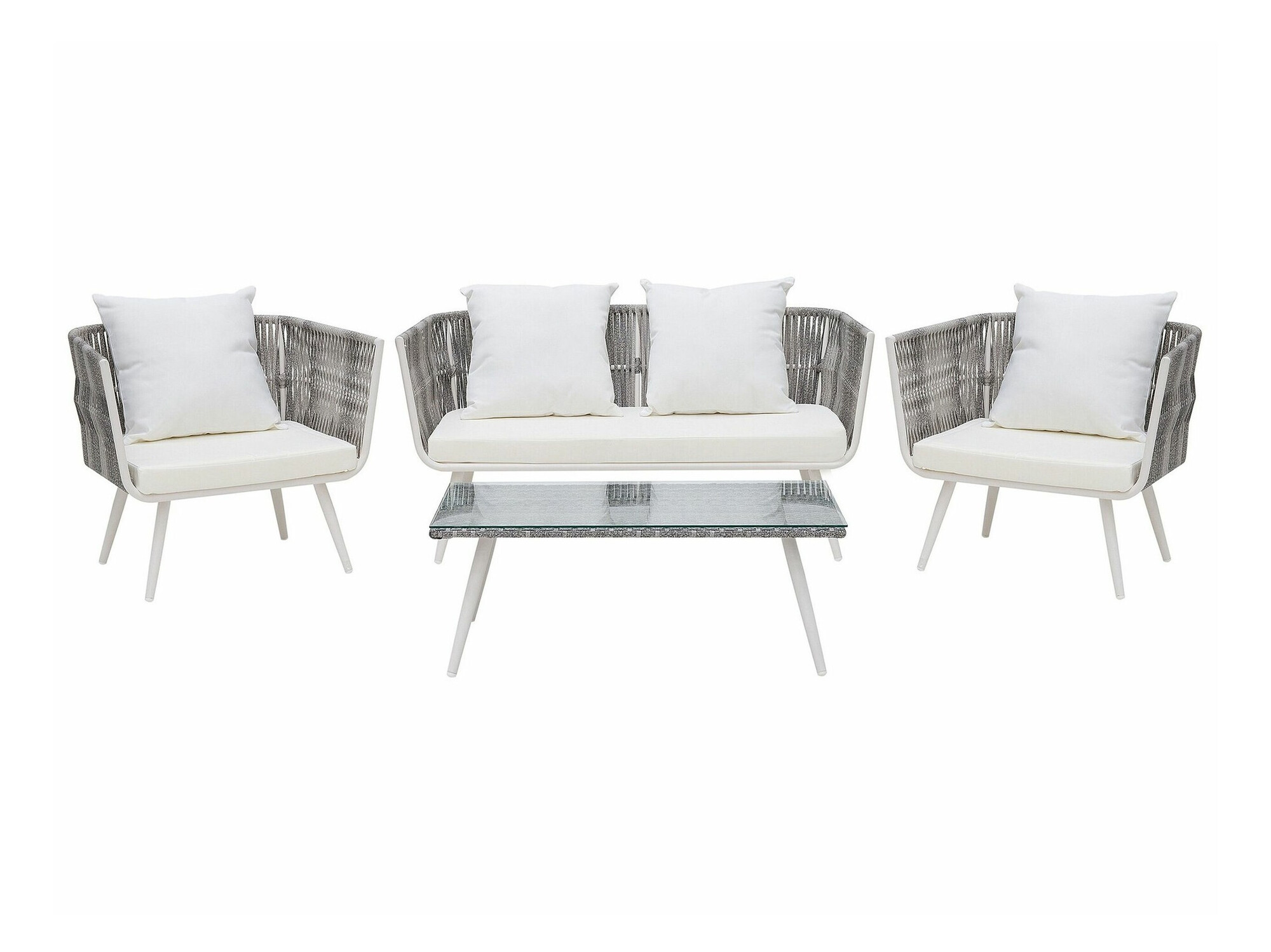 Dārza mēbeļu komplekts Berwyn 1848 (Balts + Pelēks)