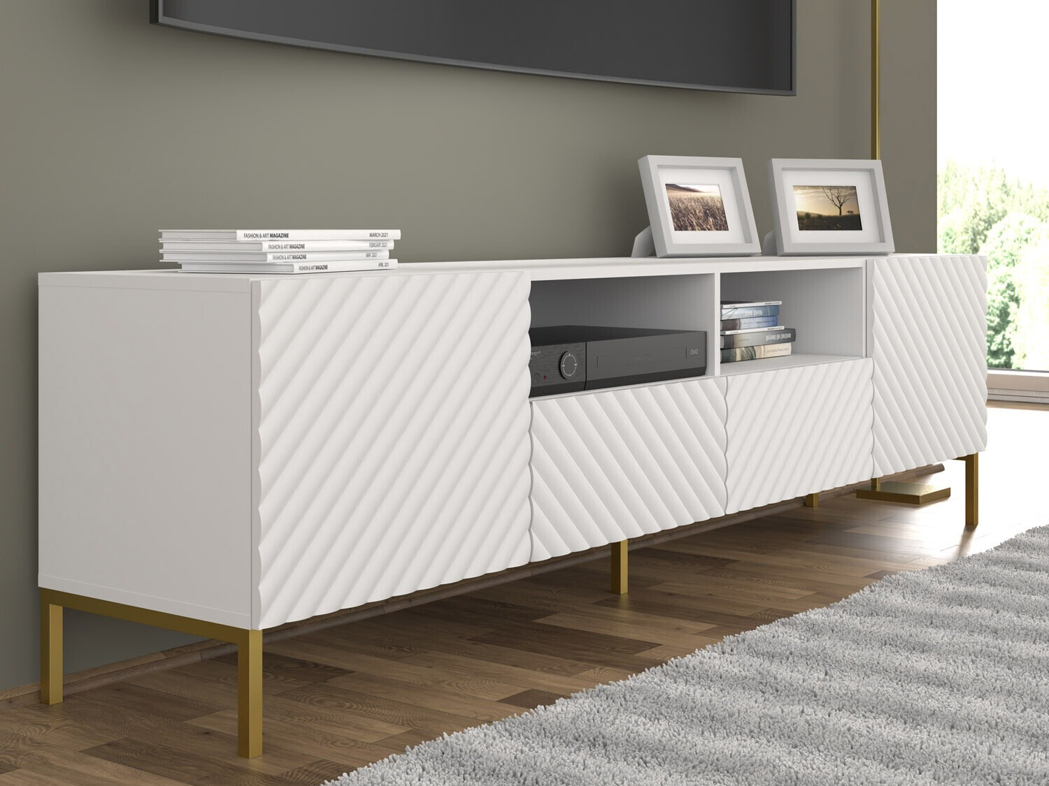 TV galds Fivremu 103 (Balts)