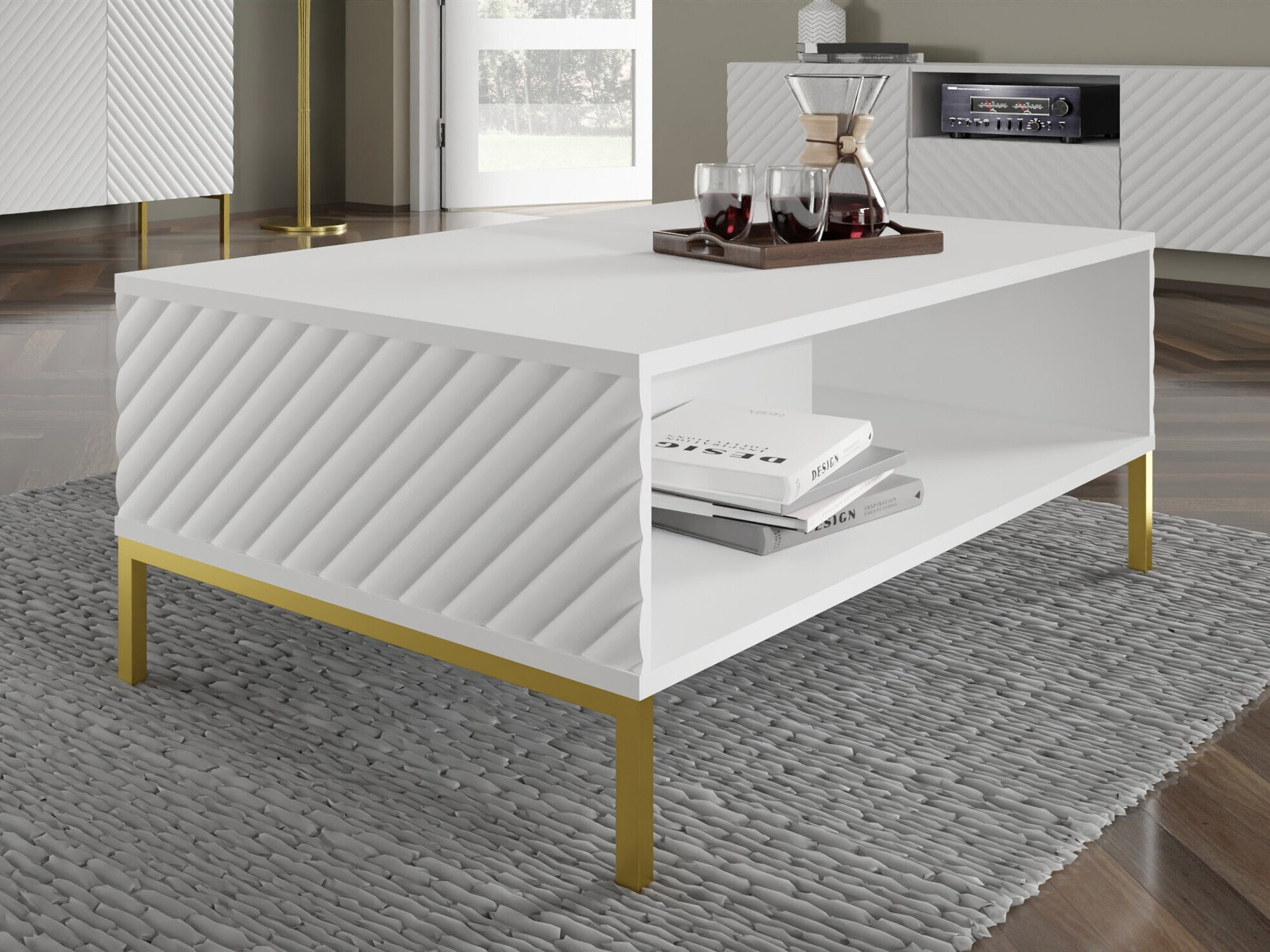 Žurnālu galdiņš Fivremu 106 (Balts)