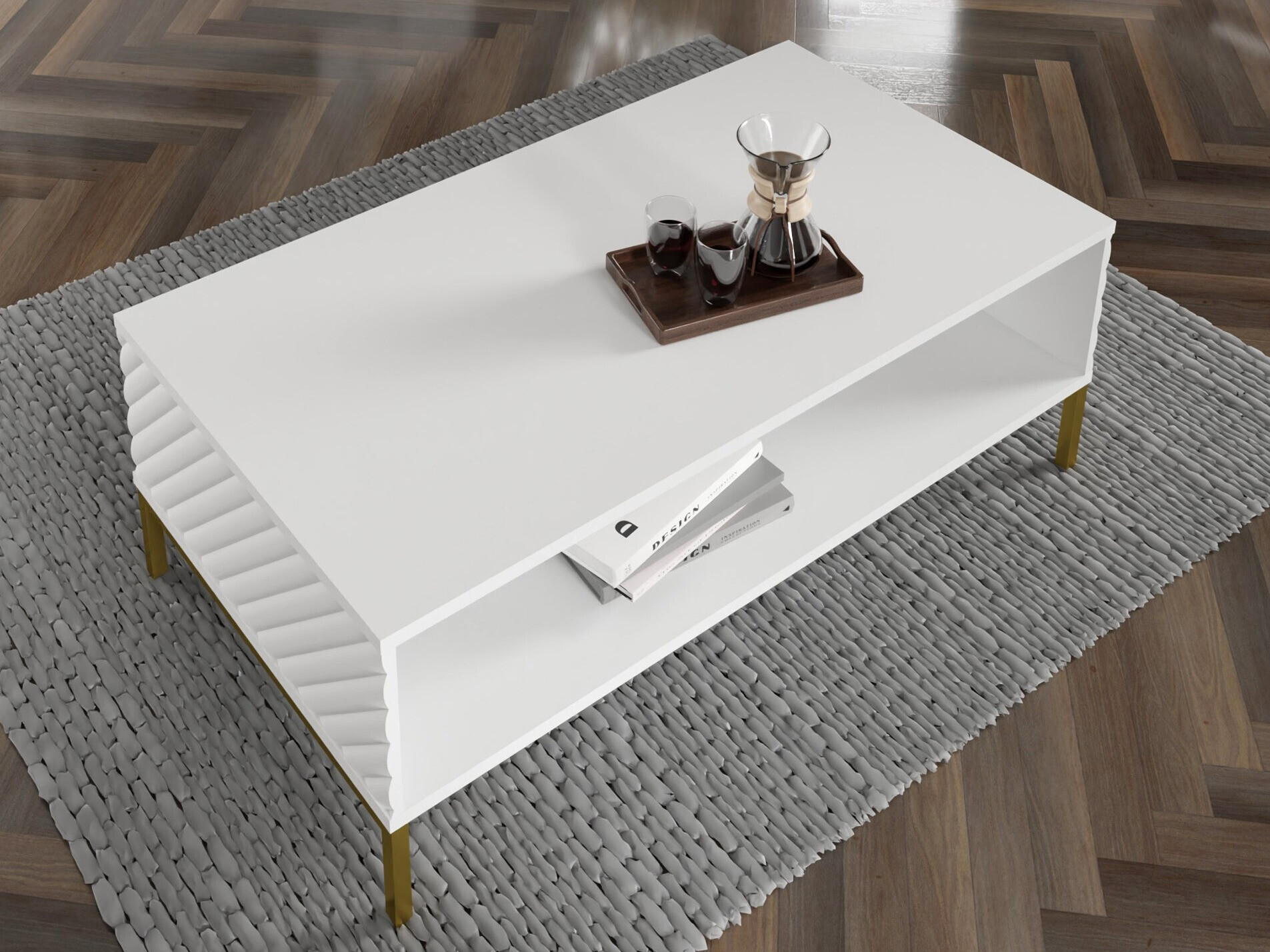 Žurnālu galdiņš Fivremu 106 (Balts)