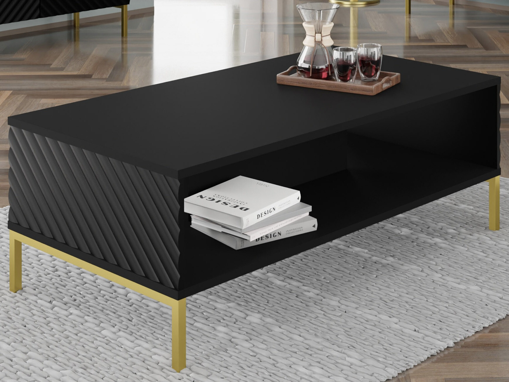 Žurnālu galdiņš Fivremu 106 (Melns)