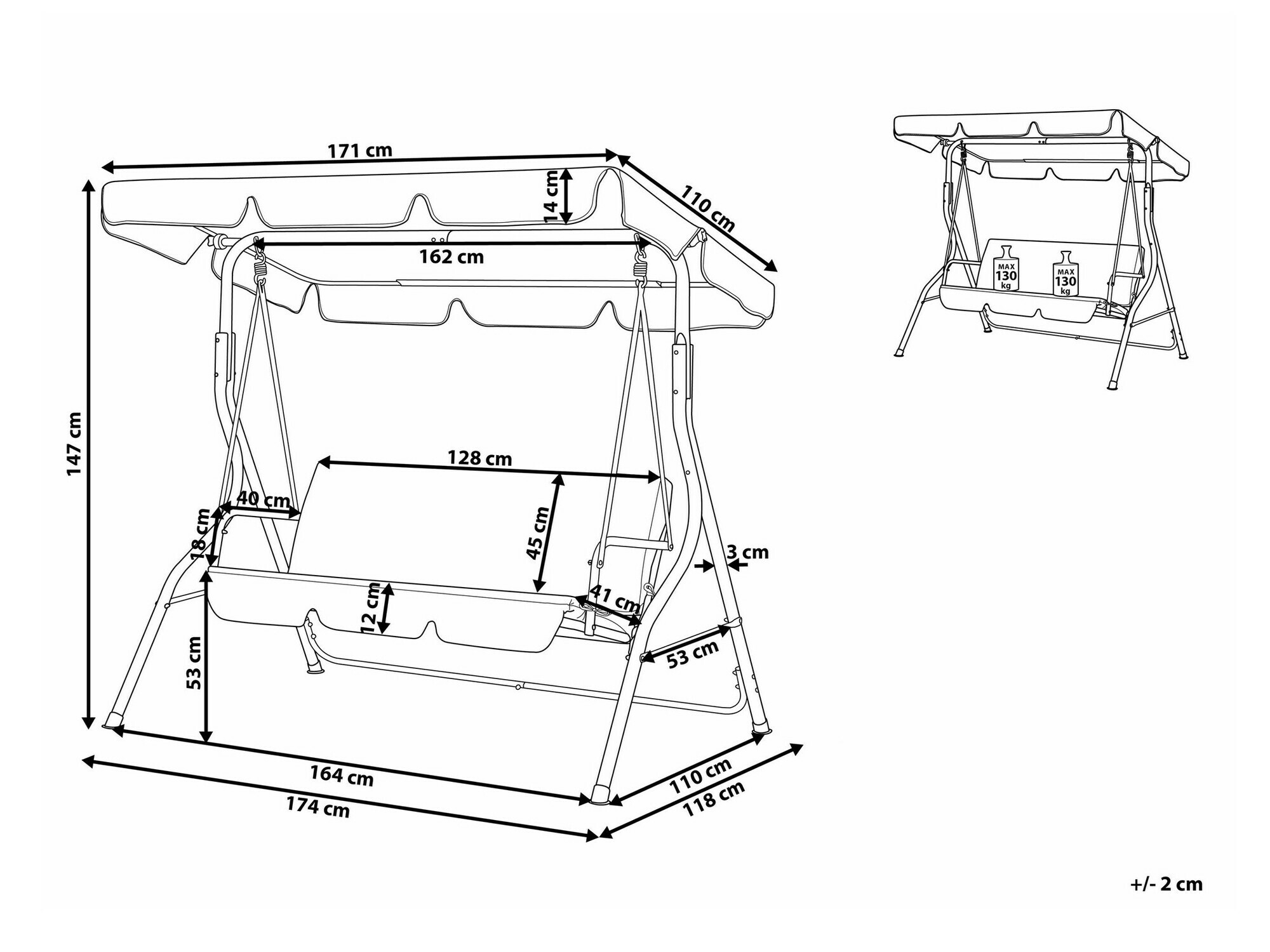 Āra šūpoles Berwyn 1871 (Balts + Zaļš)