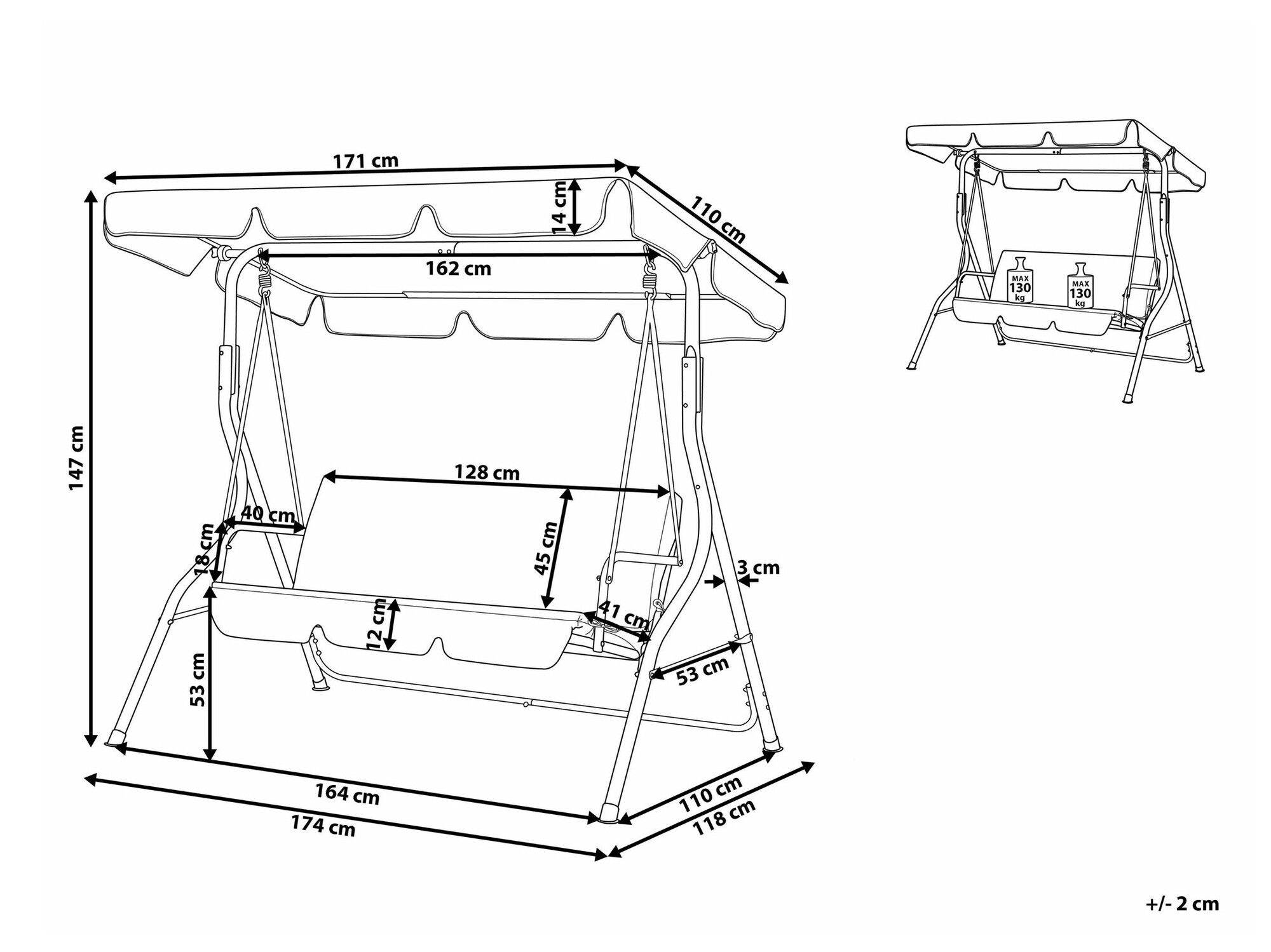 Āra šūpoles Berwyn 1871 (Balts + Zils)