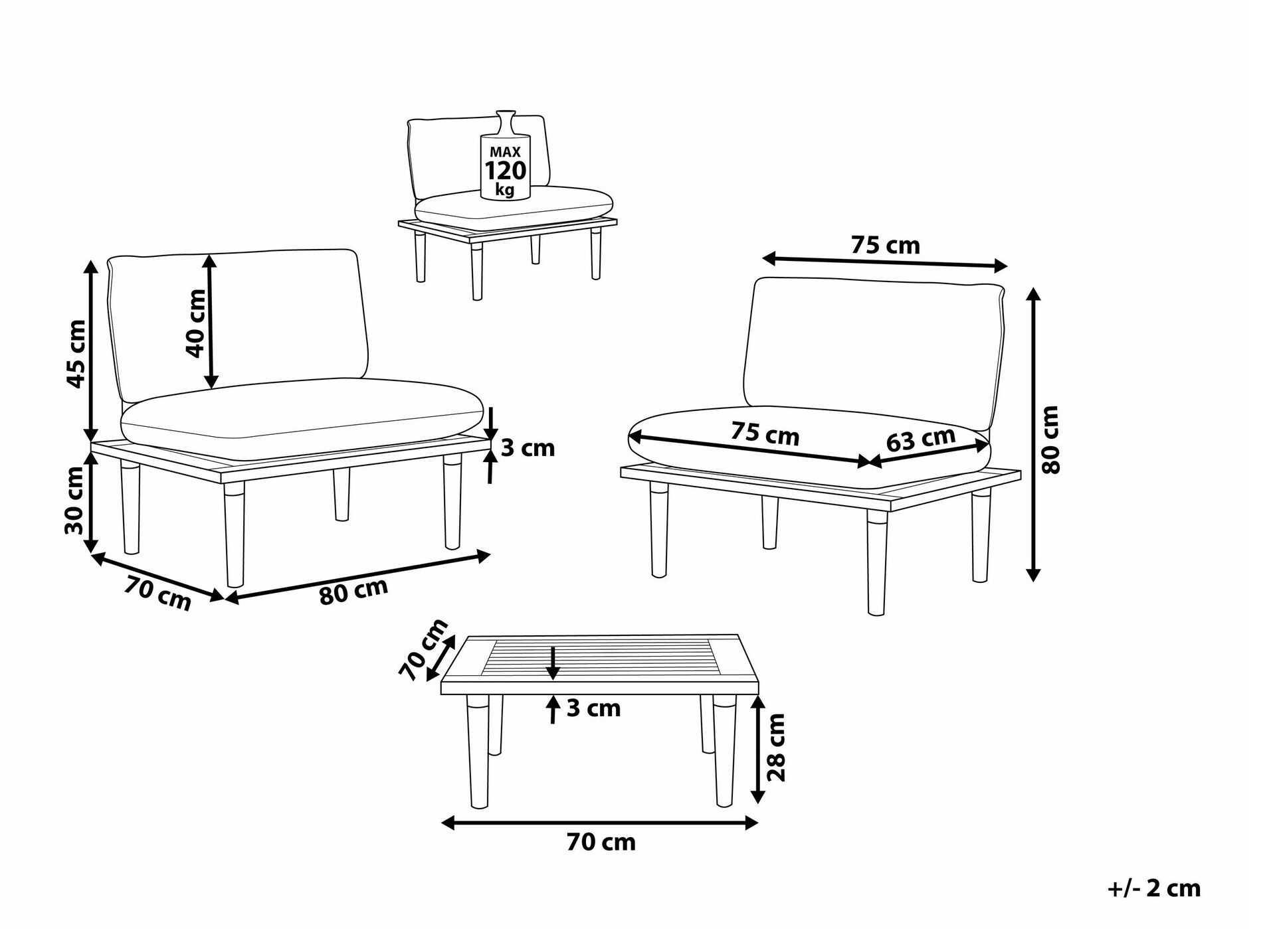 Dārza mēbeļu komplekts Berwyn 1869