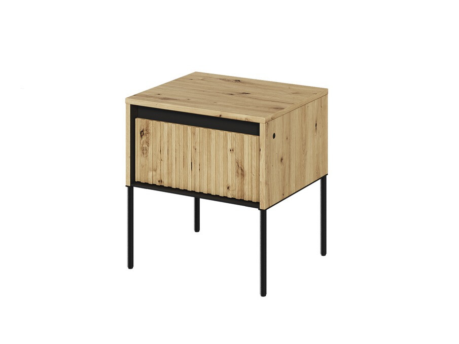 Прикроватная тумбочка Fernolu 111 (Artisan дуб + Чёрный)