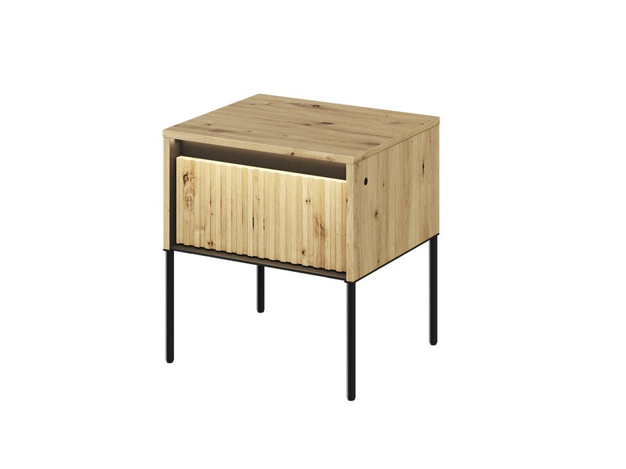 Прикроватная тумбочка Fernolu 111 (Artisan дуб + Чёрный)