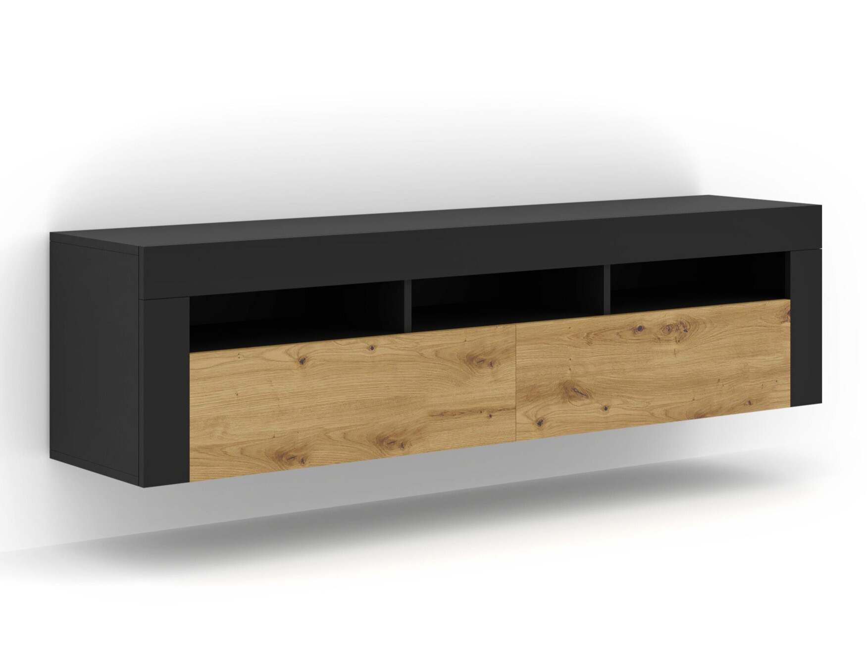 TV galds Buffalo 149 (Melns + Artisan ozols)