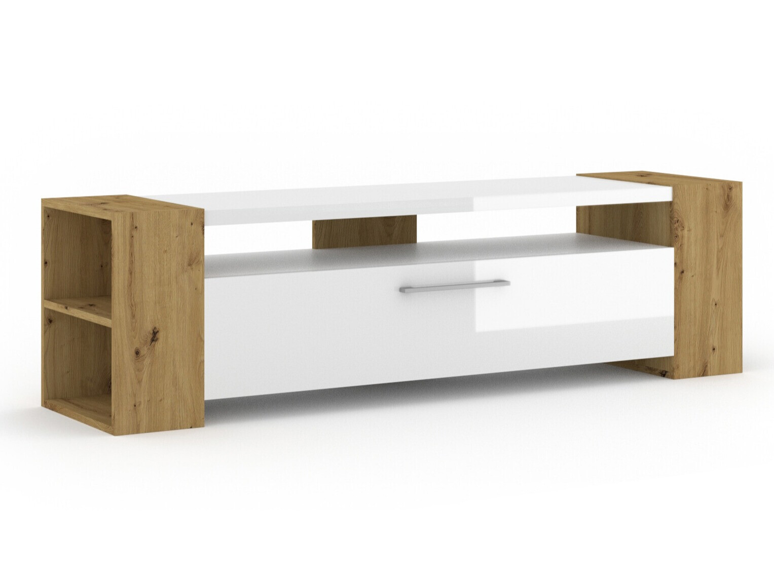 TV galds Buffalo 150 (Artisan ozols + Glancēts balts)