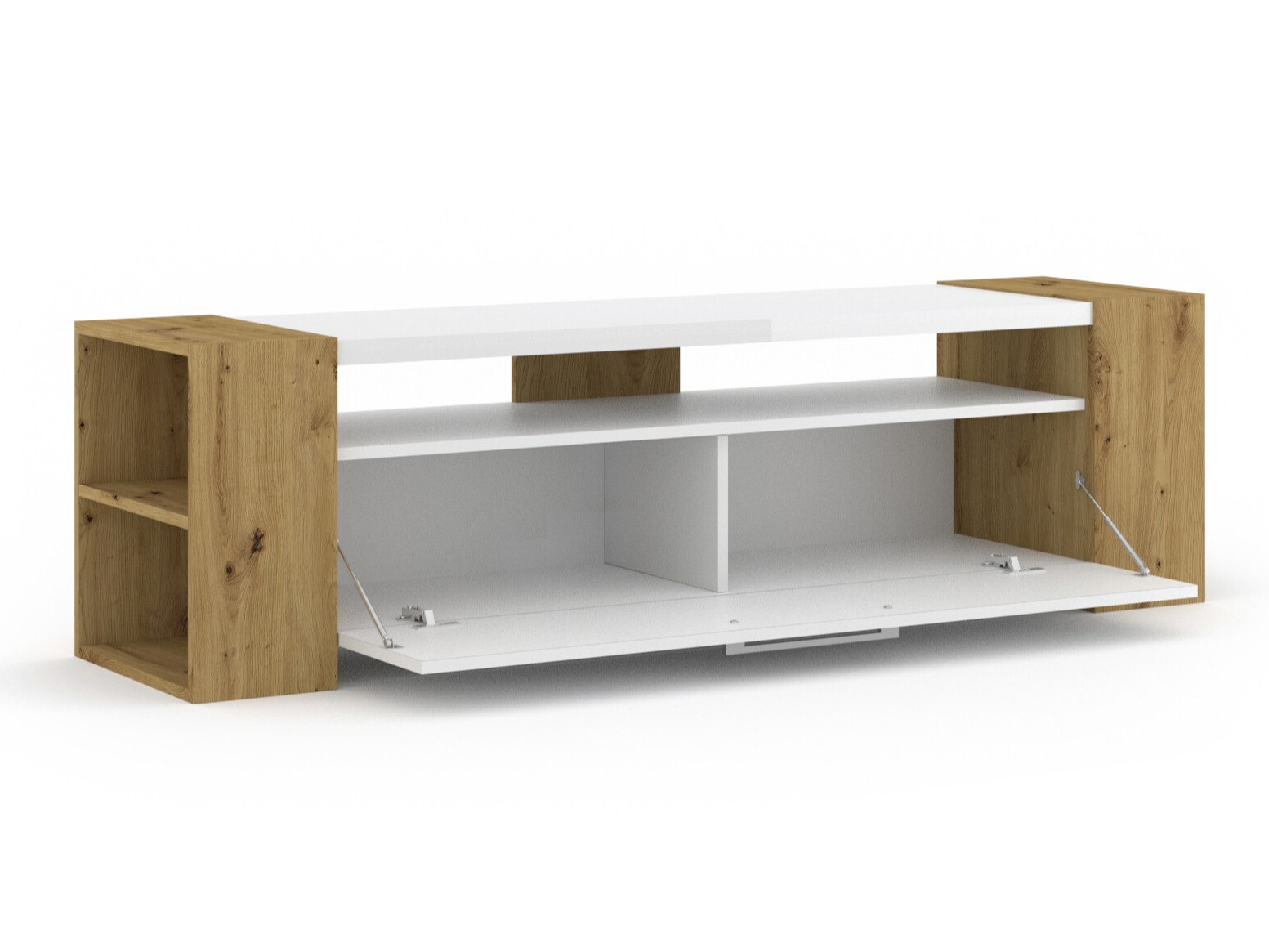 TV galds Buffalo 150 (Artisan ozols + Glancēts balts)