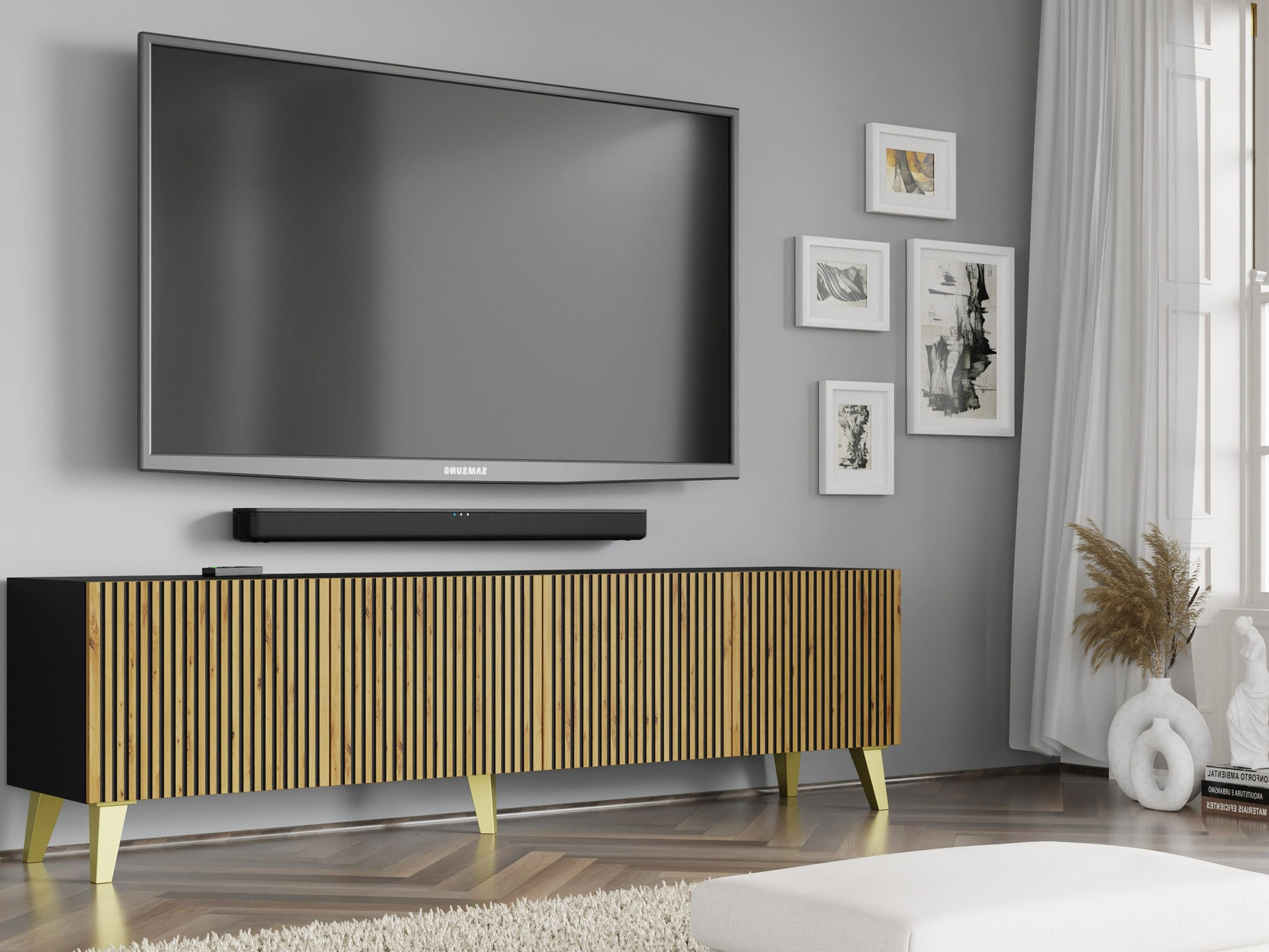 TV galds Buffalo 152 (Artisan ozols + Melns)