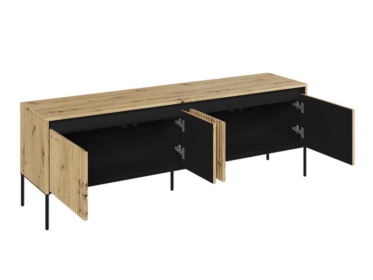 TV galds Fernolu 104 (Artisan ozols + Melns)