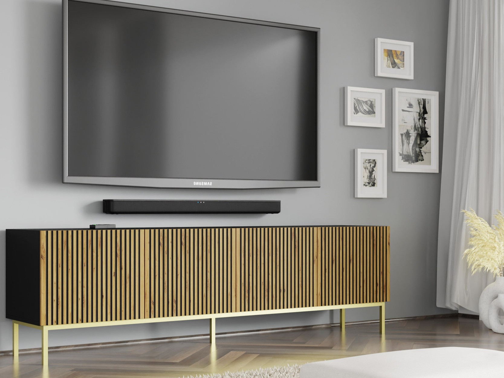 TV galds Talsalu 101 (Artisan ozols + Melns)