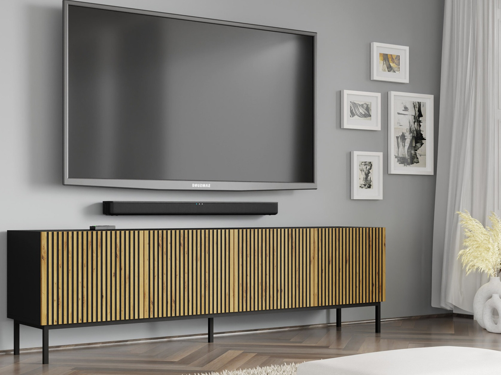 TV galds Talsalu 101 (Artisan ozols + Melns)