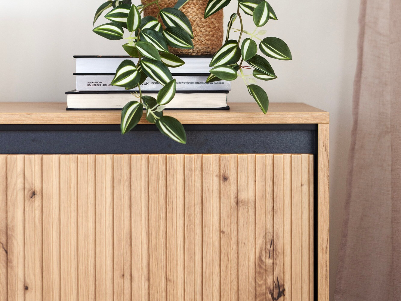 ТВ тумба Fernolu 104 (Artisan дуб + Чёрный)