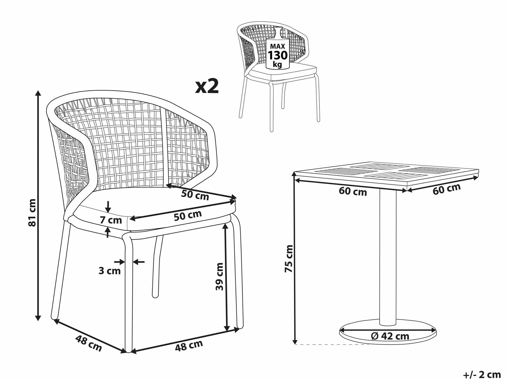 Balkona komplekts Berwyn 1883