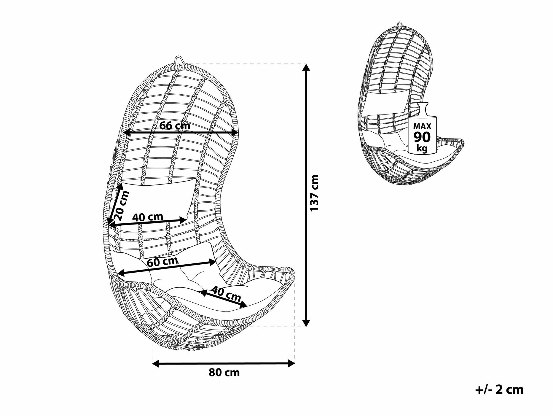 Подвесной стул Berwyn 1875 (Светло-коричневый)