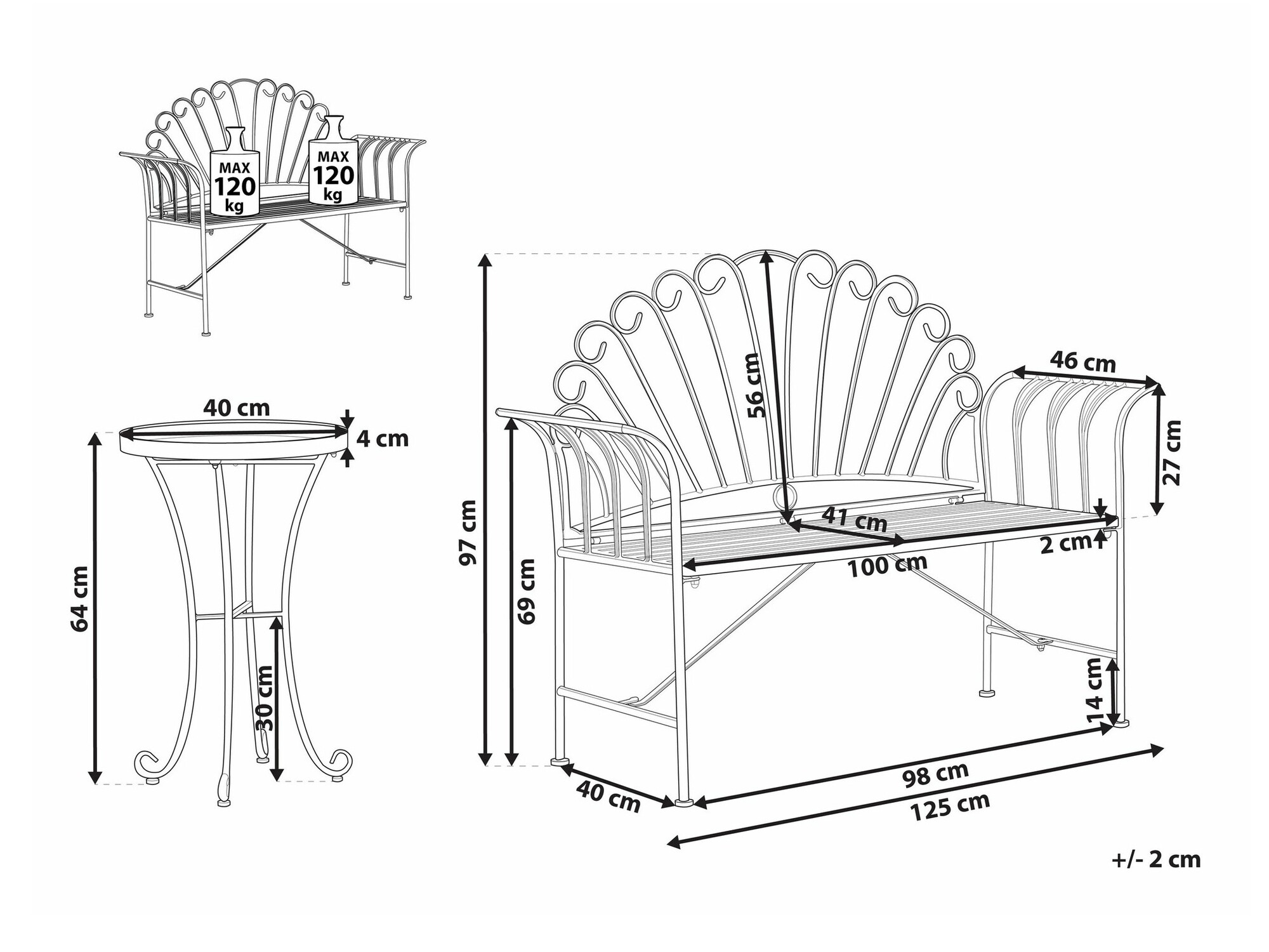 Dārza mēbeļu komplekts Berwyn 1889