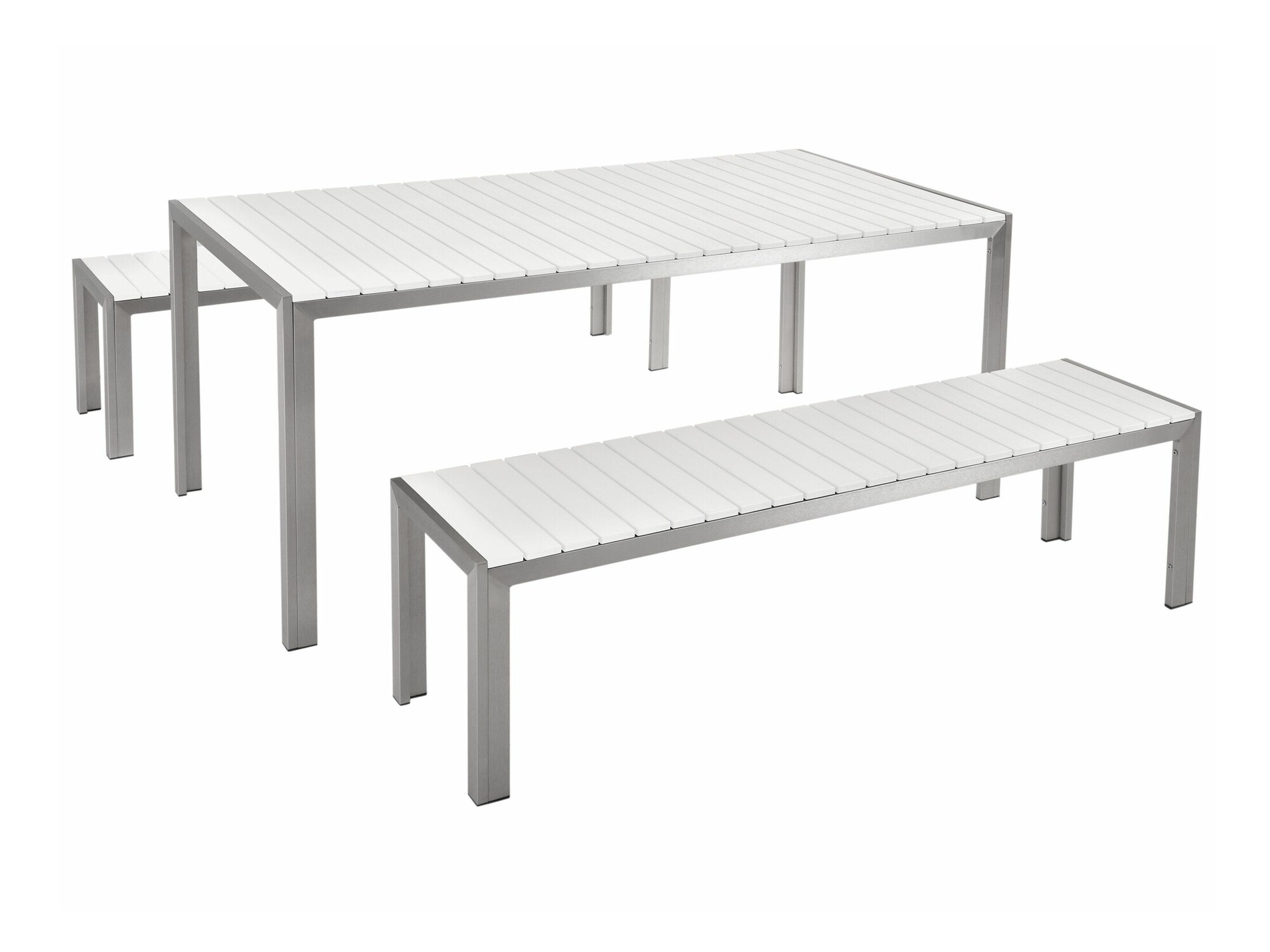 Galds un krēslu komplekts Berwyn 1895 (Balts + Sudraba)